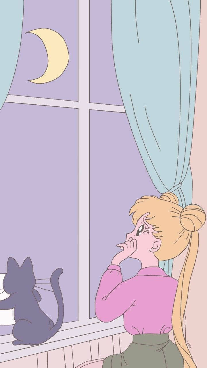 Sailor Moon Myk Estetikk Bakgrunner