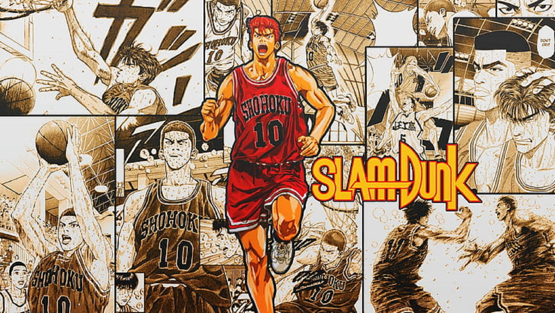 Sakuragi fra Slam Dunk mangapanel Bakgrunner
