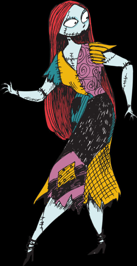 Sally fra The Nightmare Before Christmas-illustrasjon Bakgrunner