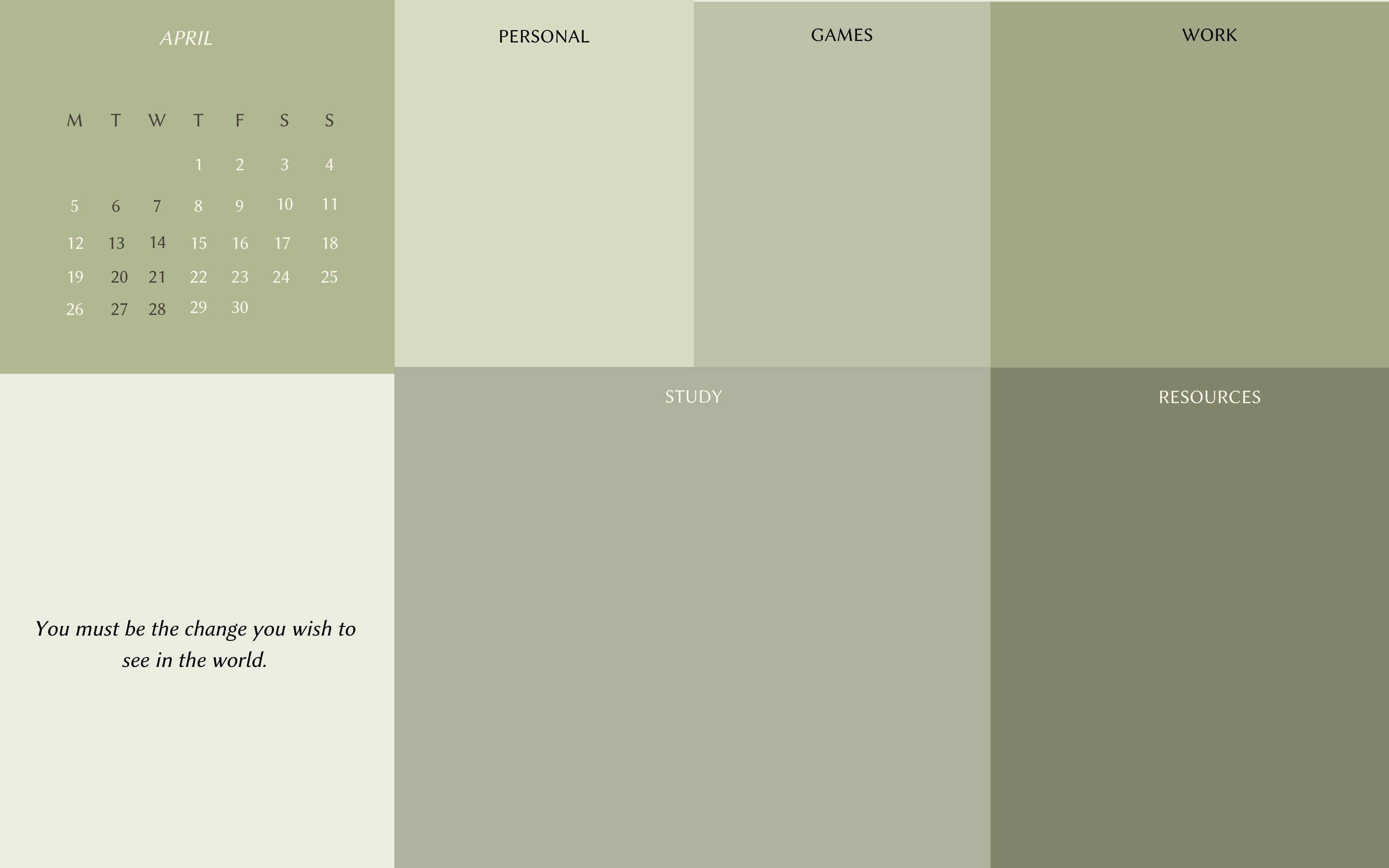 Salviegrønn estetisk kalender Bakgrunner