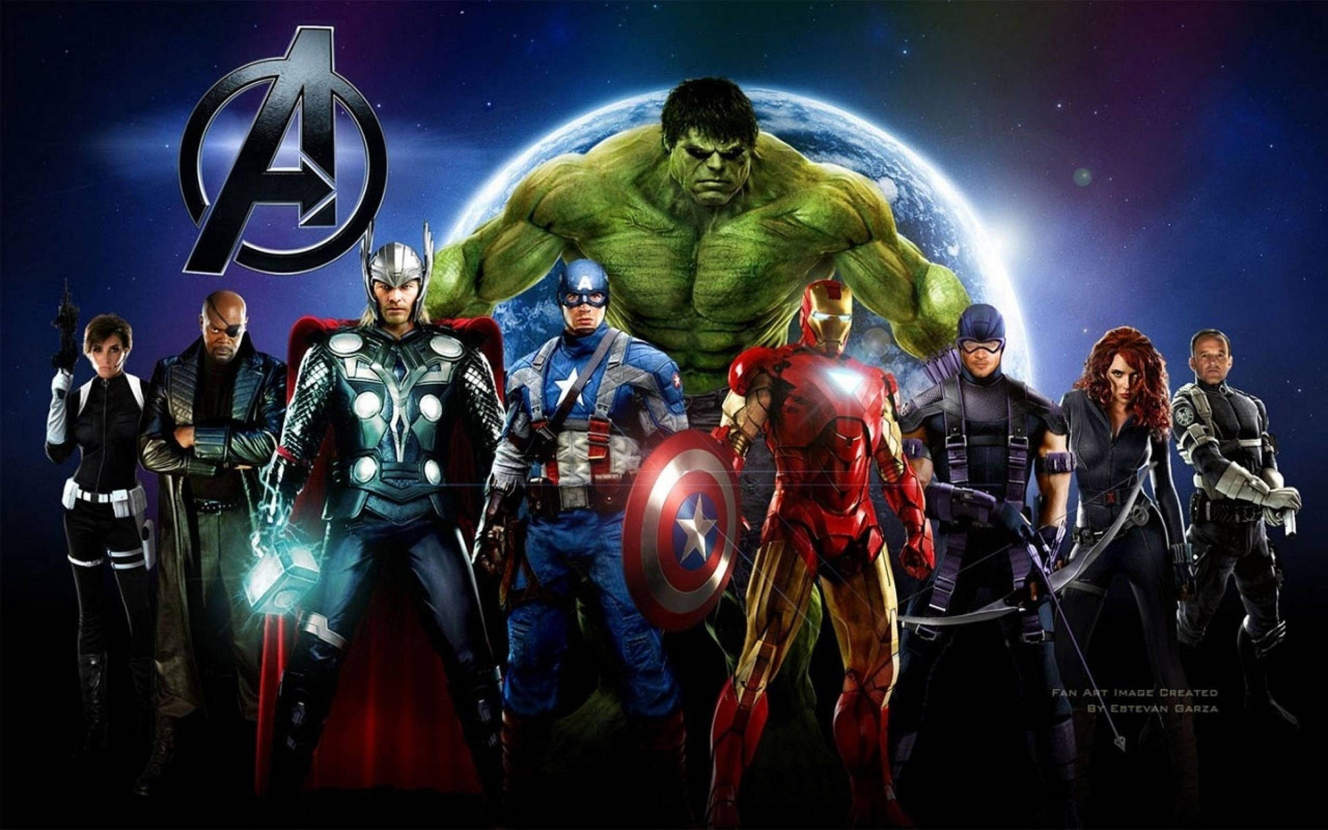 Marvel-superhelter Hulk, Thor, Captain America, Iron Man og andre.