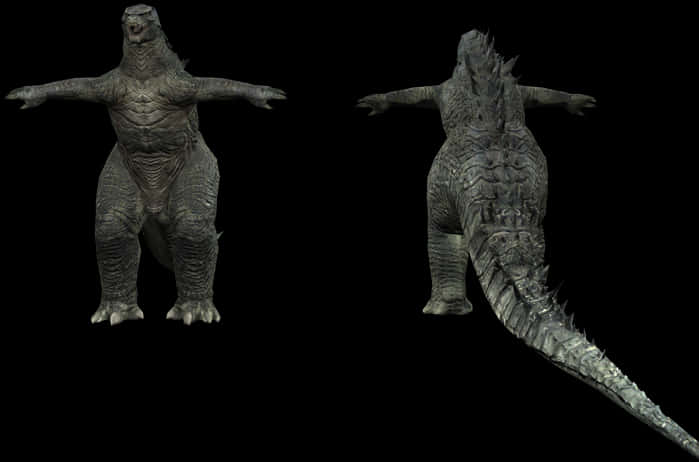 Sammenligning av 3D-modeller av Godzilla Bakgrunner