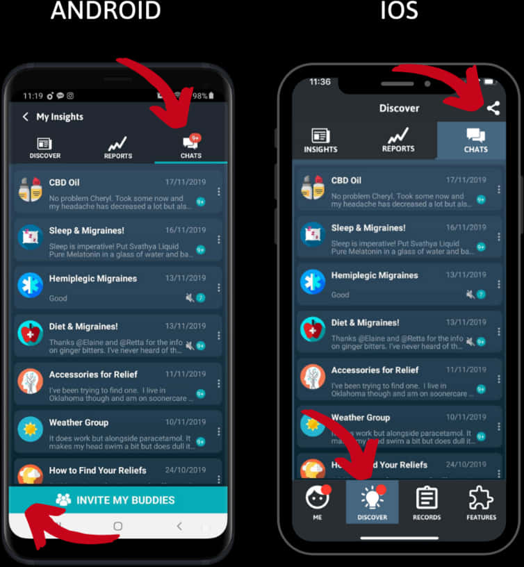 Sammenligning av appgrensesnitt for Android vs iOS Bakgrunner