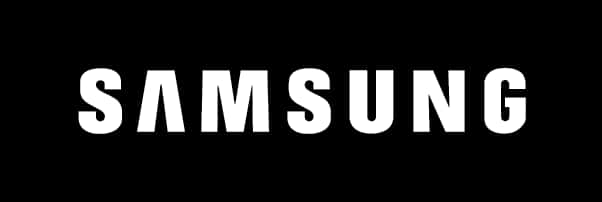 Samsung-logo på svart bakgrunn Bakgrunner