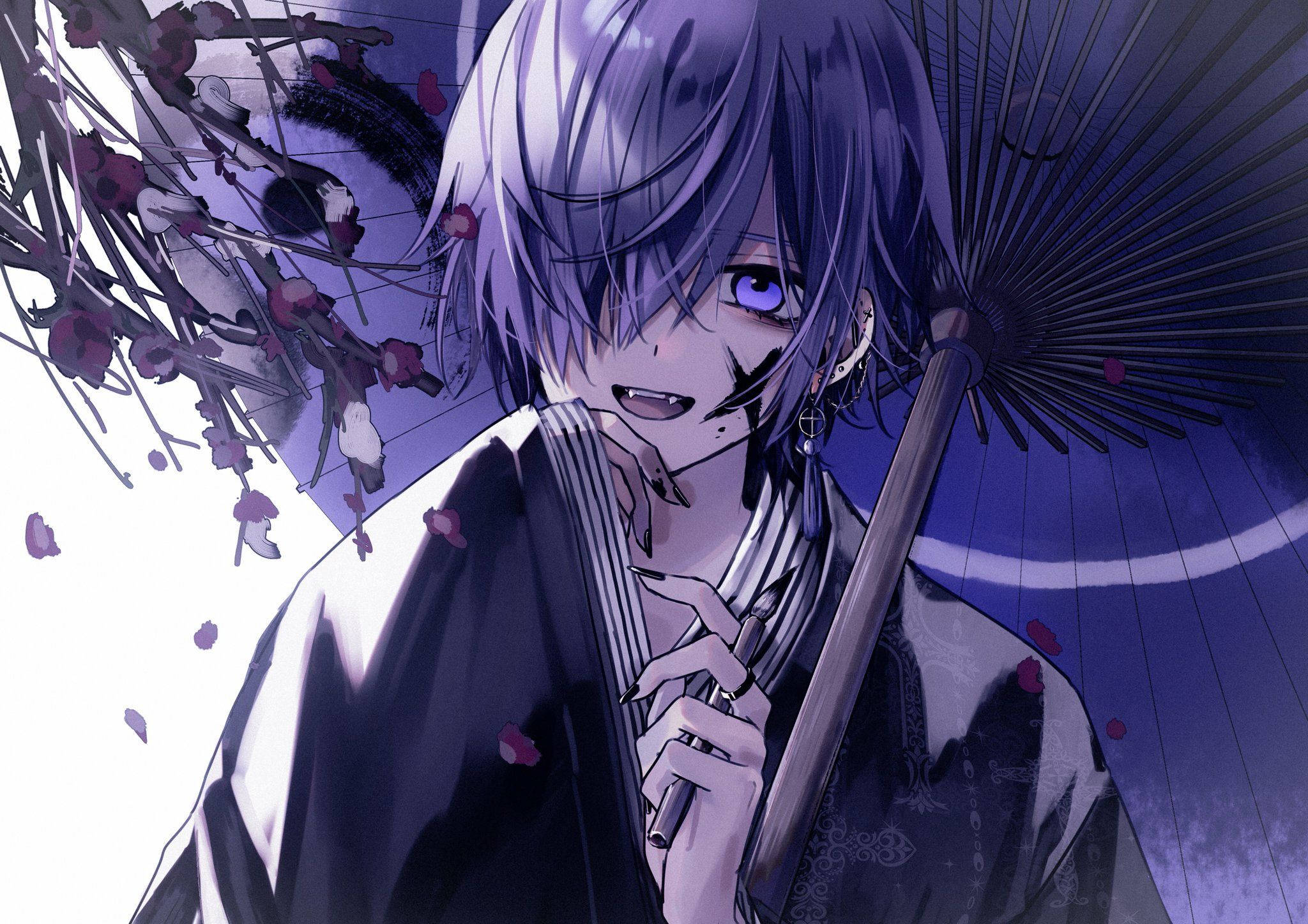 Samurai-gutt Edgy Anime Profilbilde Bakgrunner