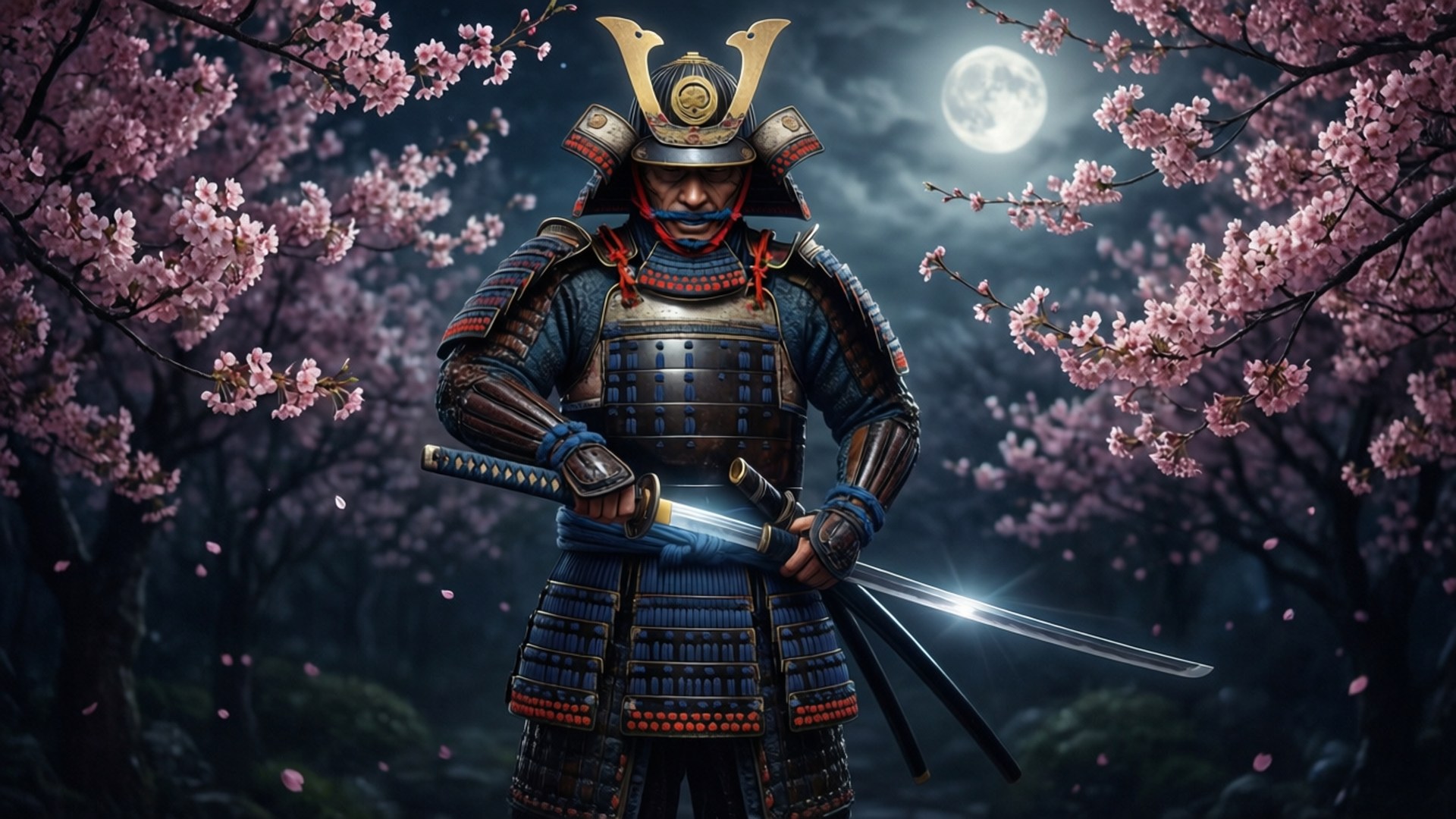 Samurai Måneskinn OLED Bakgrunner