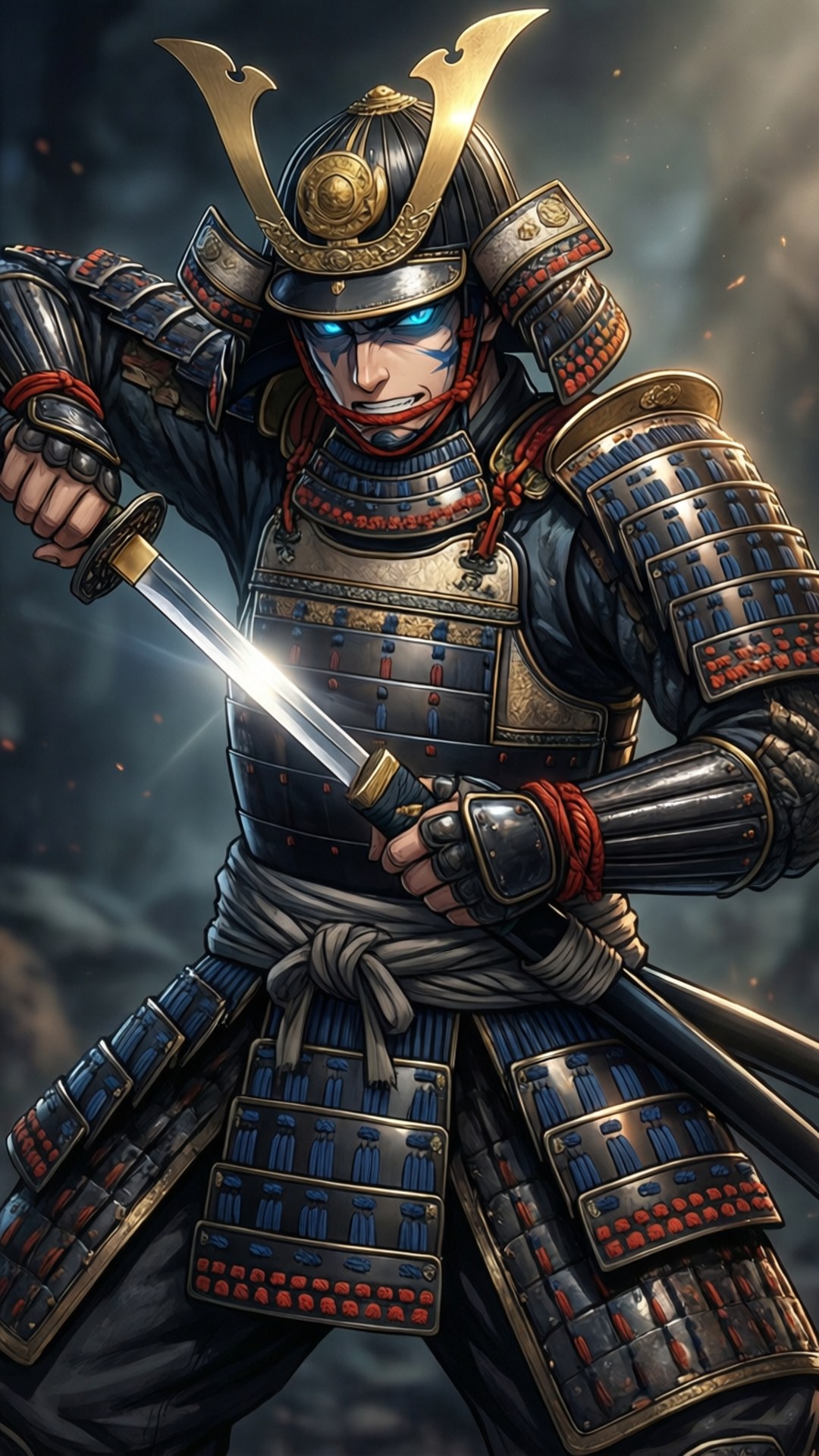 Samurai trekker sverd Bakgrunner