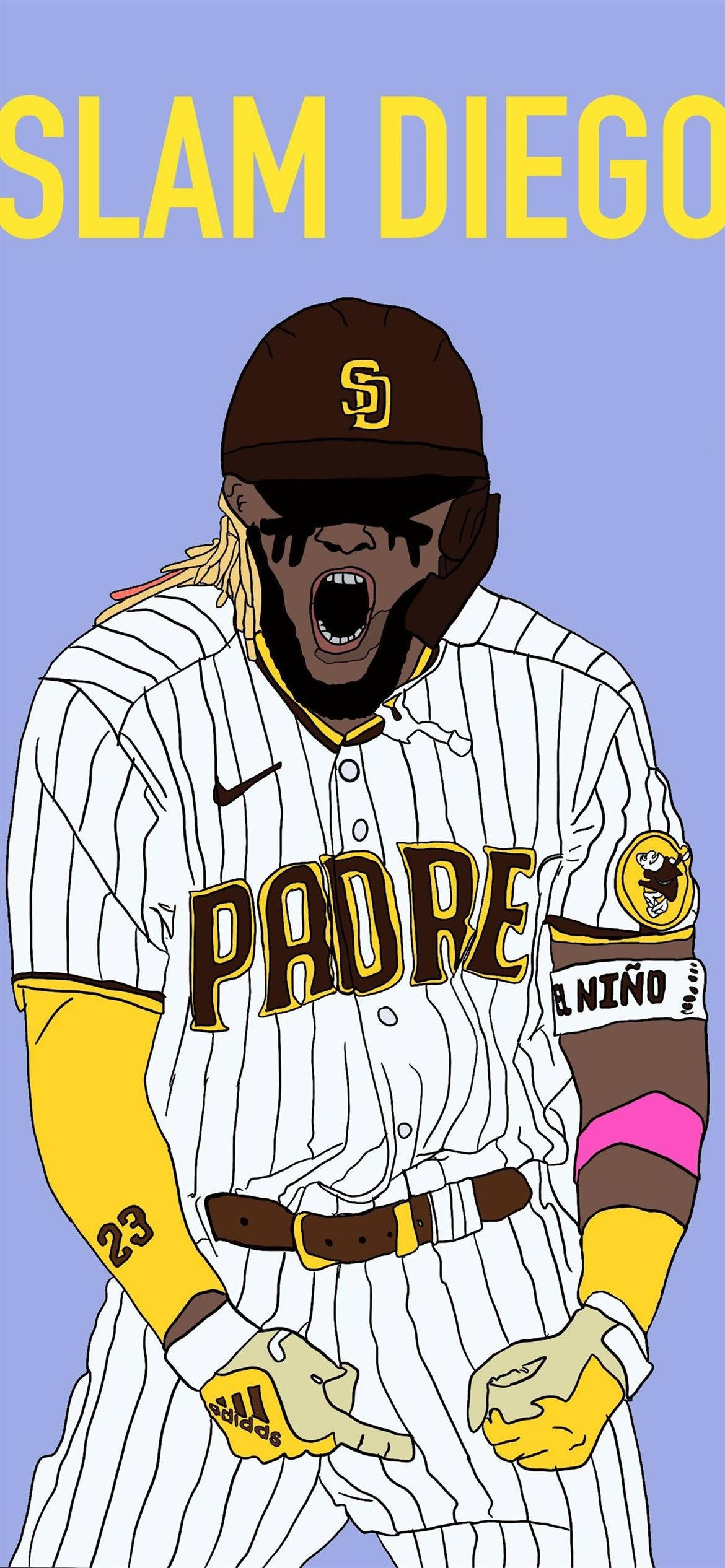 San Diego Padres Tatis Jr. Art Bakgrunner