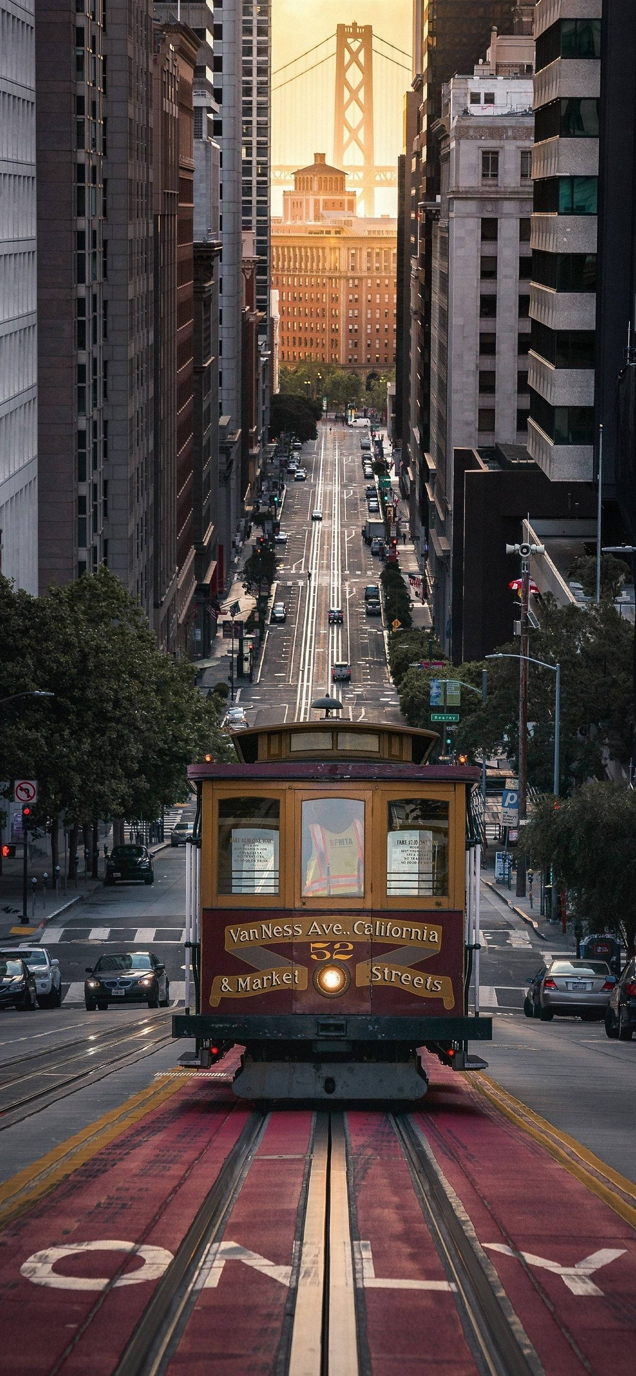 San Francisco telefon kabelbane solnedgang Bakgrunner