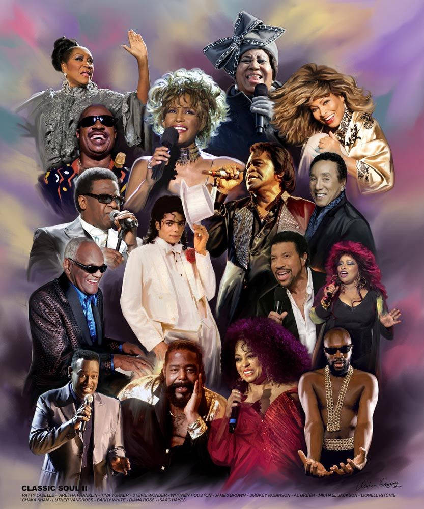 Sanger Luther Vandross Klassisk Soul-plakat Bakgrunner