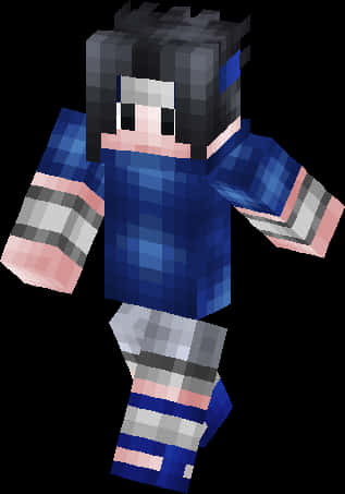Sasuke-karakter i Minecraft-stil Bakgrunner