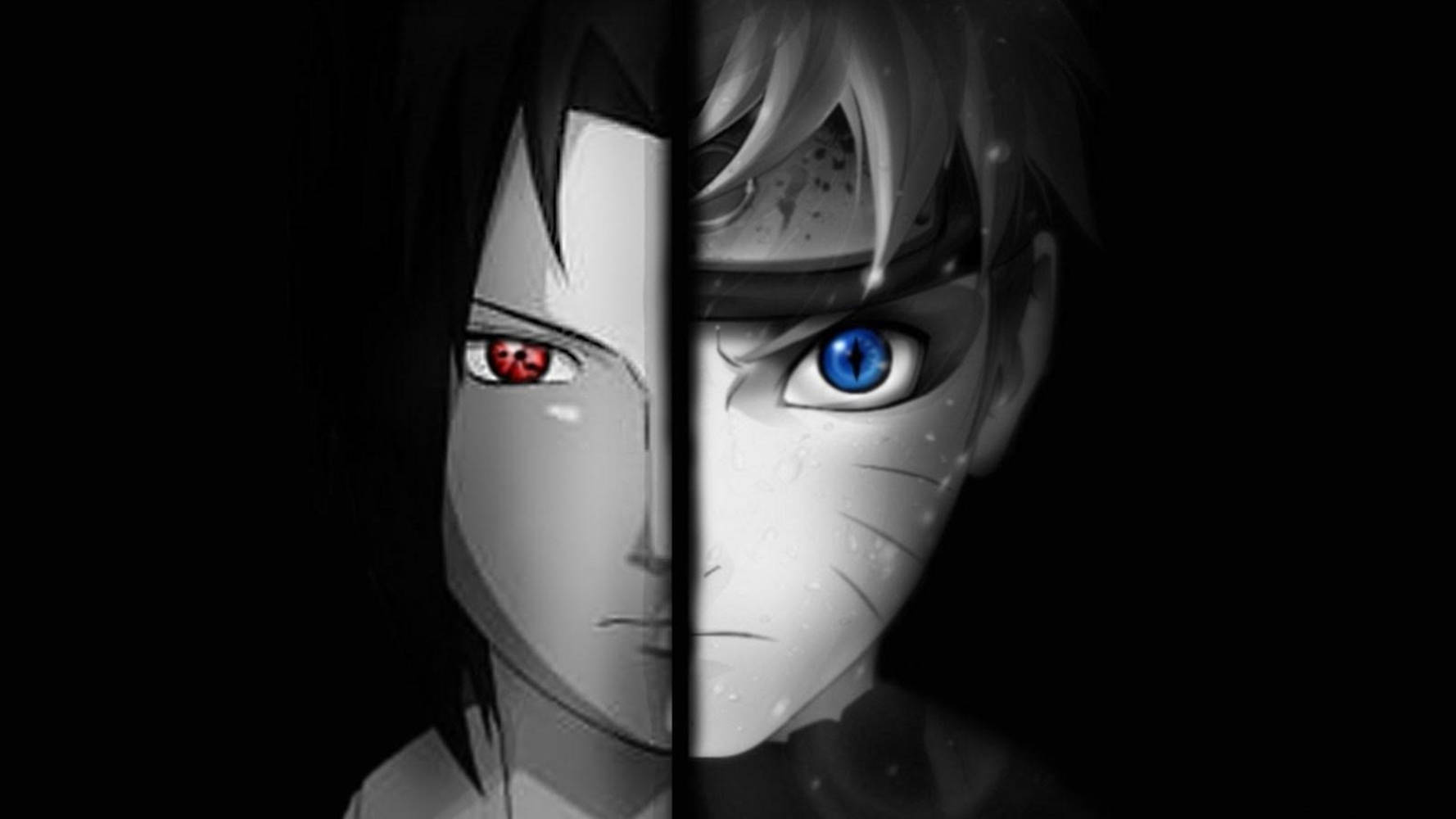 Sasuke og Naruto ansikt til ansikt laptop Bakgrunner