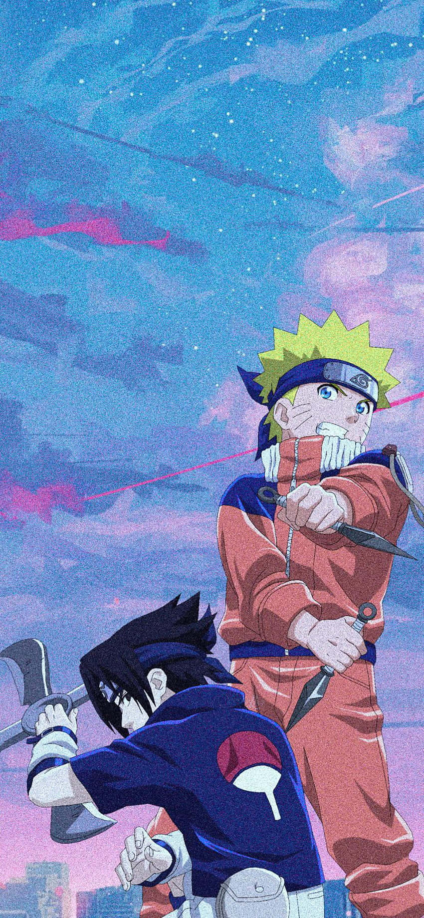 Sasuke og Naruto Estetisk Telefon Bakgrunner