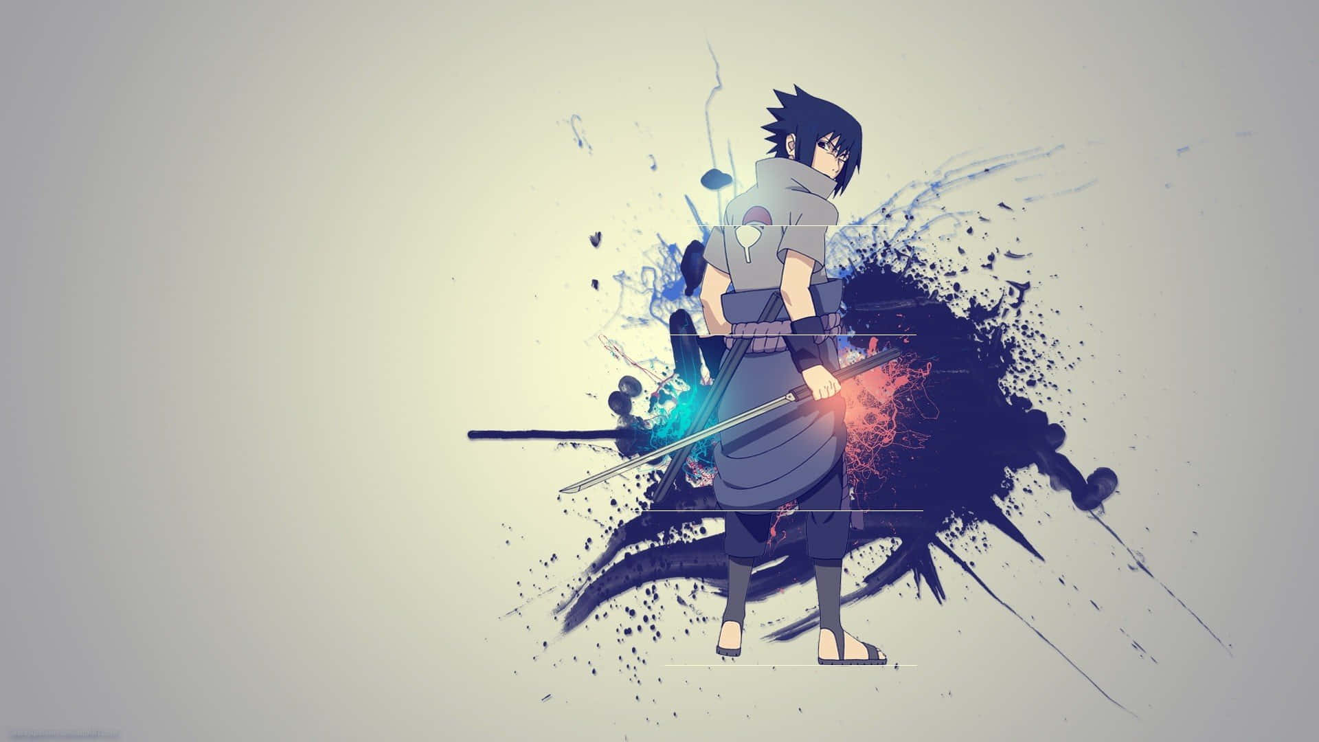Sasuke Uchiha klar for kamp med Sharingan Bakgrunner