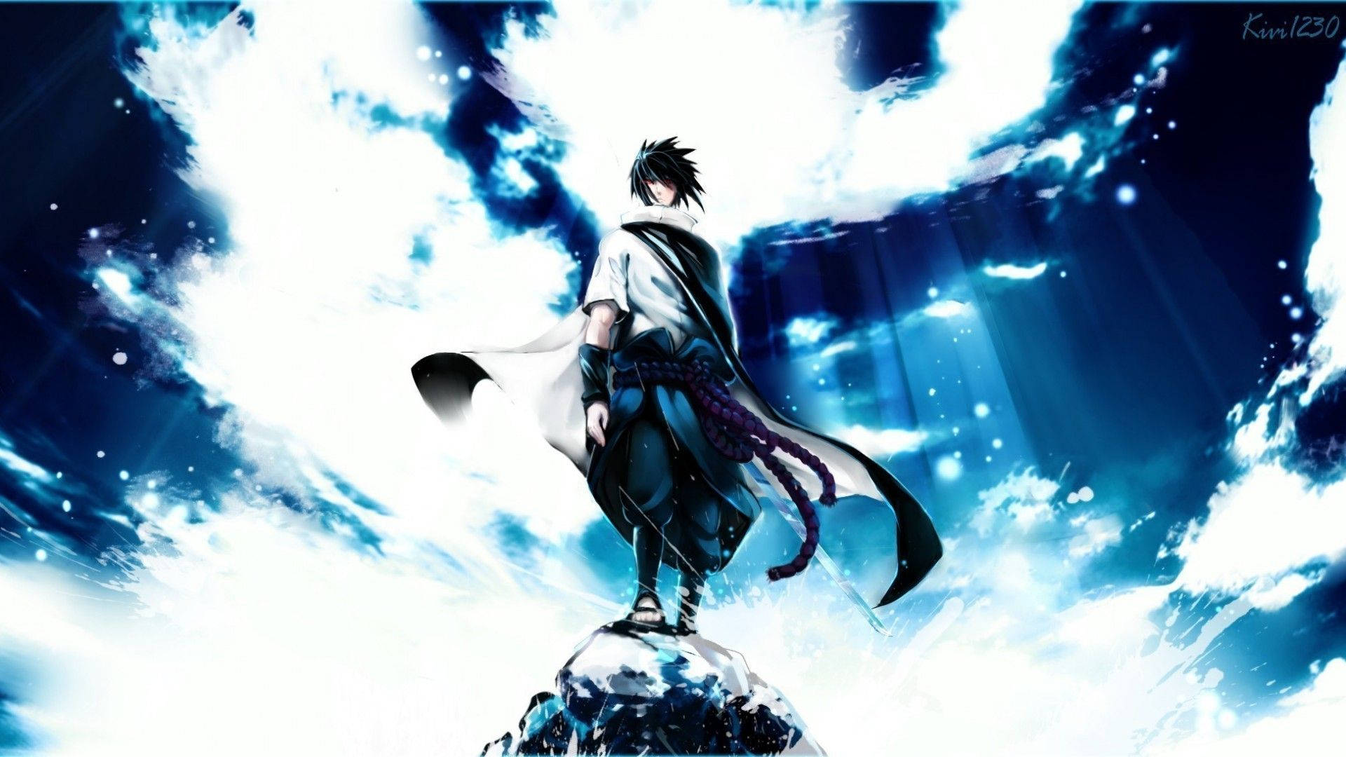 Sasuke utløser Lightning Chidori Bakgrunner