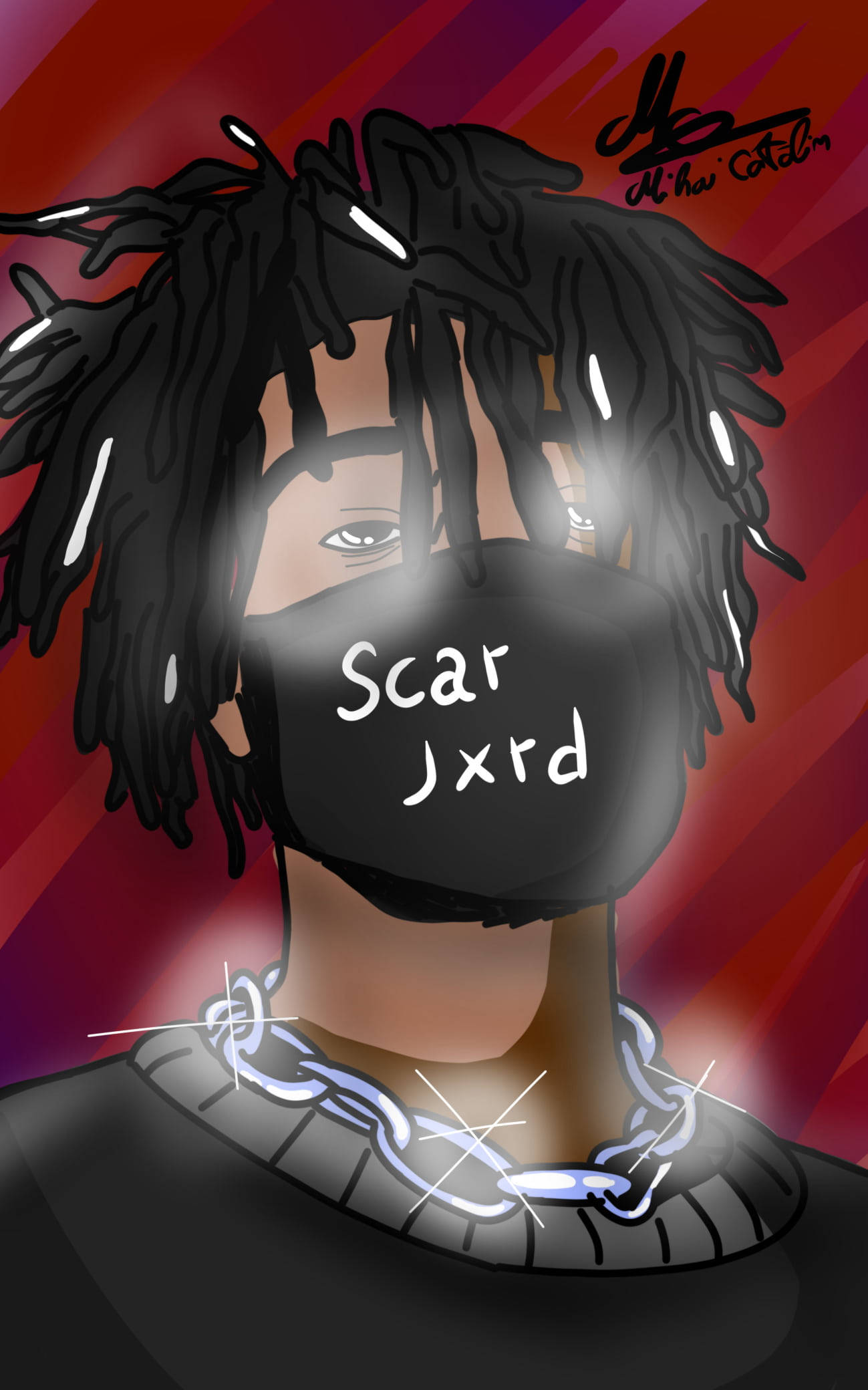 Scarlxrd Rød Fan Kunst Bakgrunner