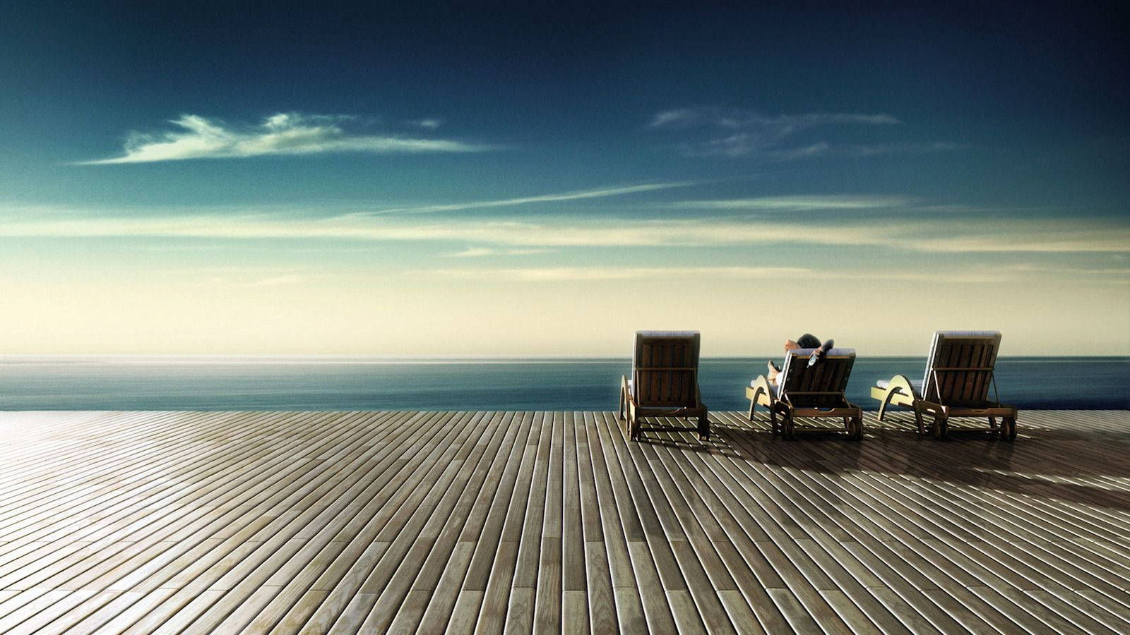 Scenic Ocean View Platform Bakgrunner