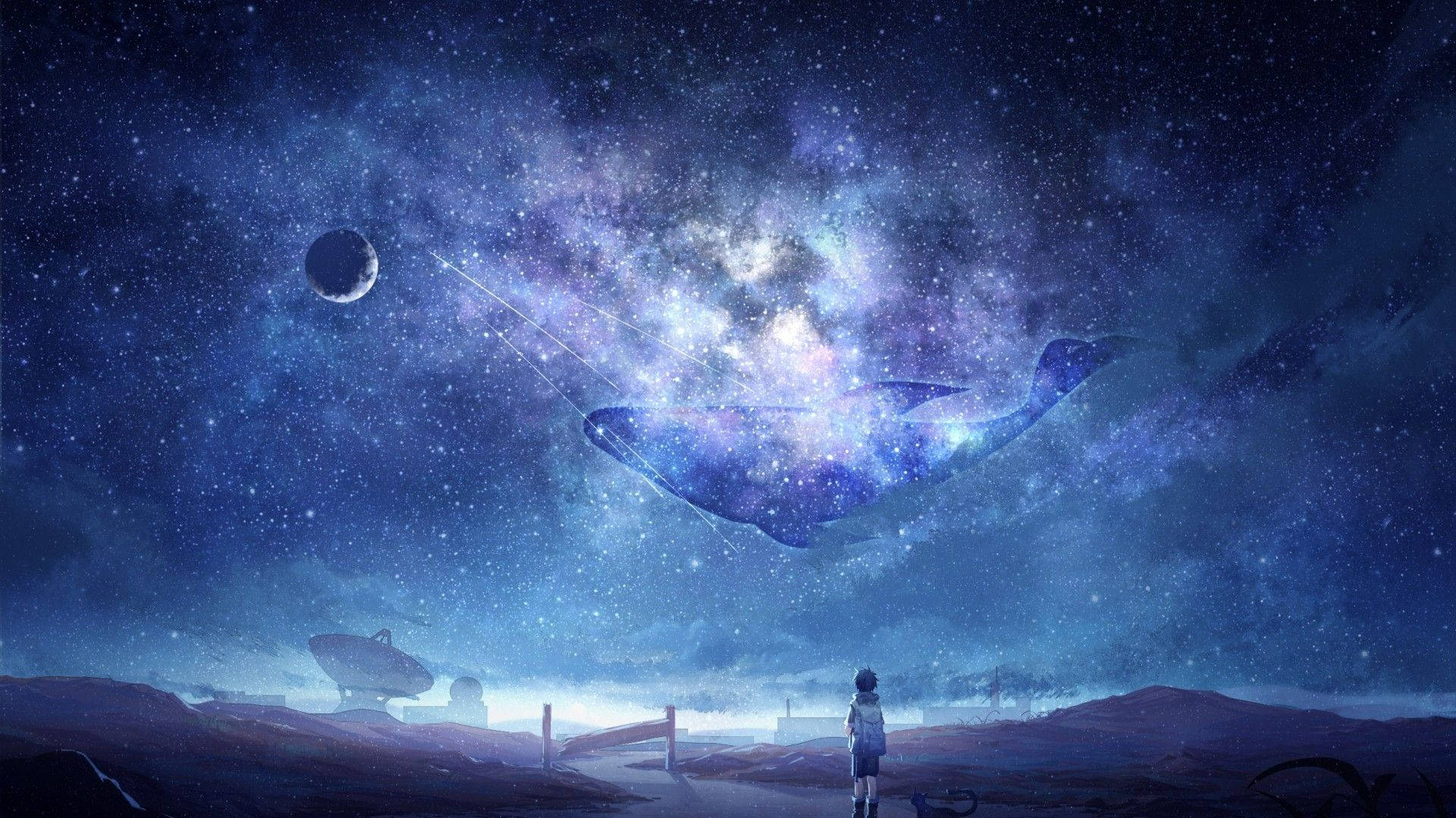 Sci-Fi Anime Nattehimmel Bakgrunner