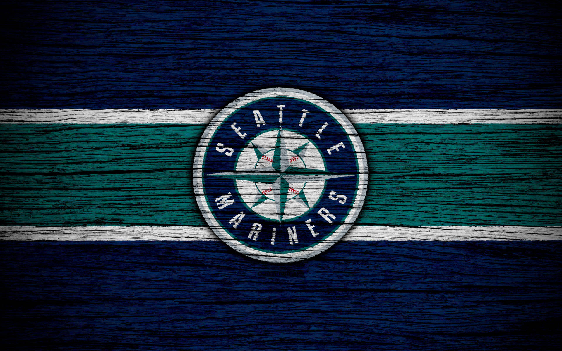Seattle Mariners med tremønster bakgrunnsbilde — Mørkeblå GIF Bakgrunner
