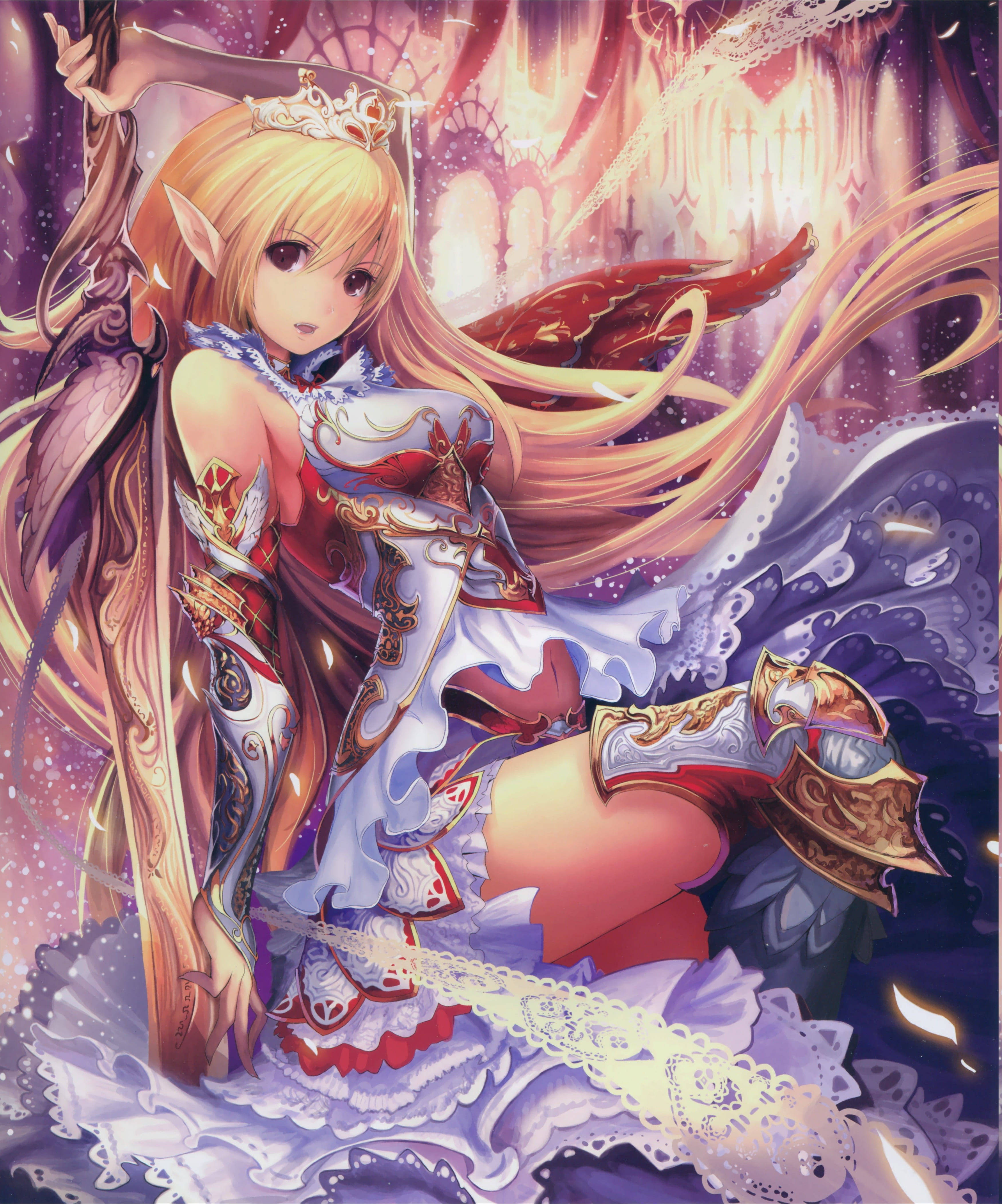 Sexy Anime Fantasy Warrior Bakgrunner