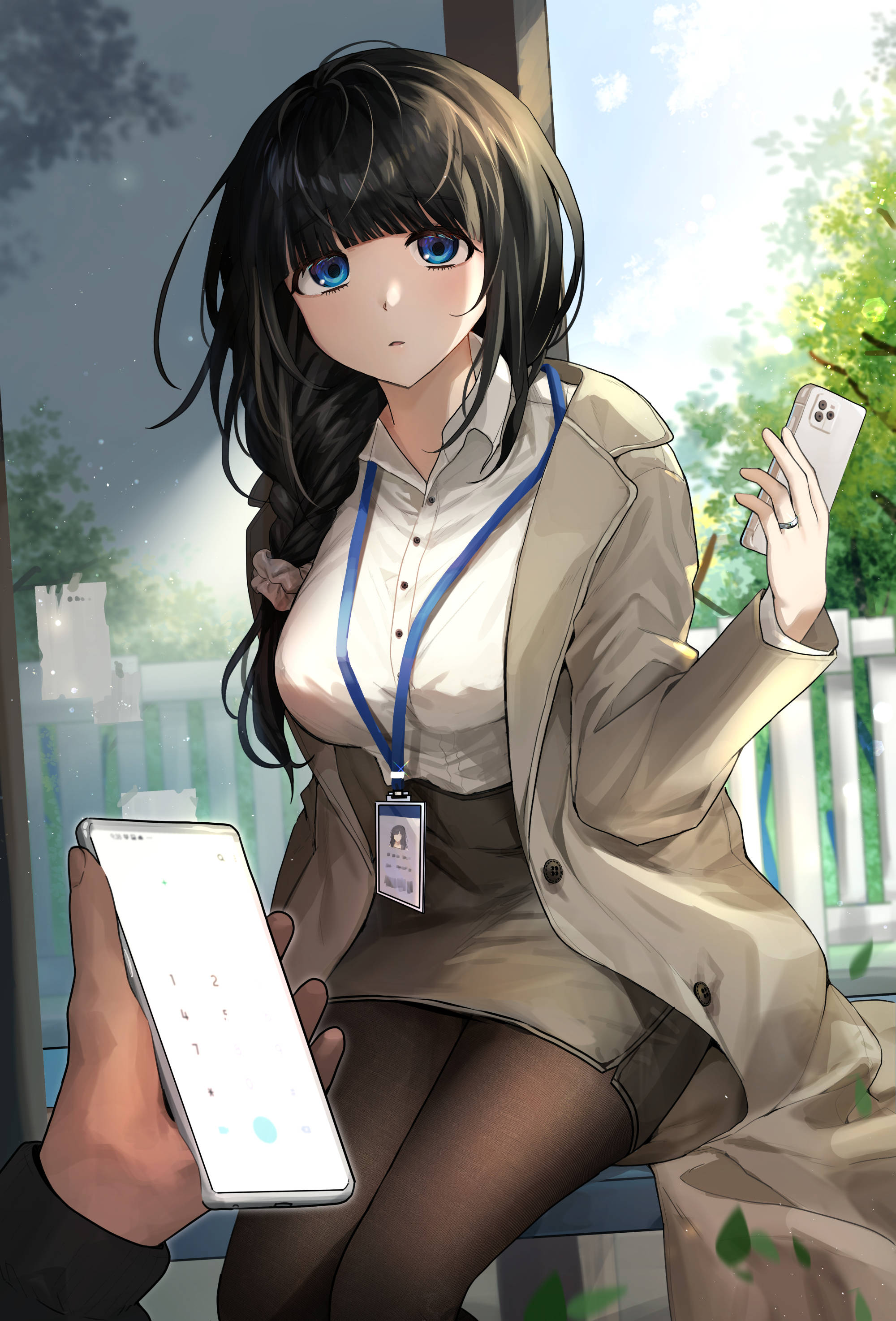 Sexy kontorpike anime-telefon Bakgrunner