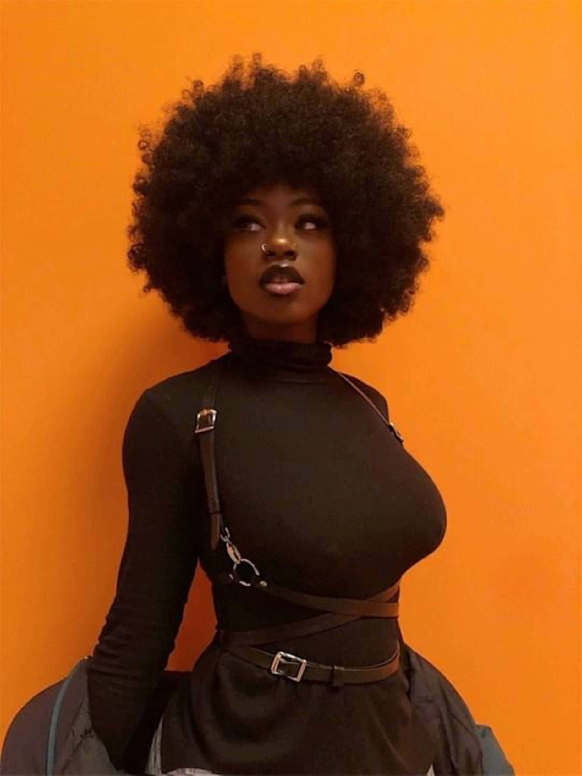 Sexy svart kvinne med afro Bakgrunner