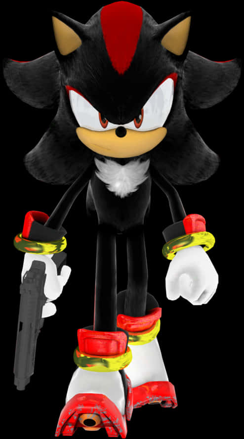 Shadow The Hedgehog med pistol Bakgrunner