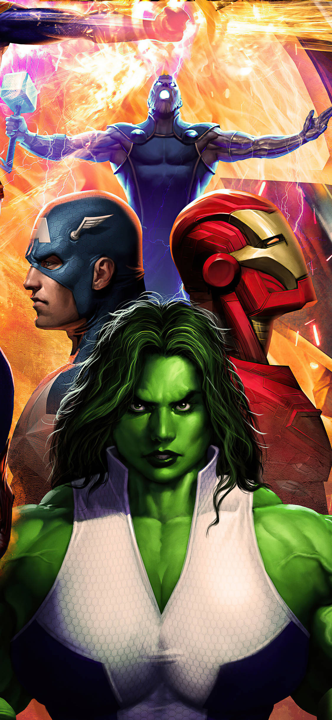 She Hulk Med Marvel-helter Bakgrunner