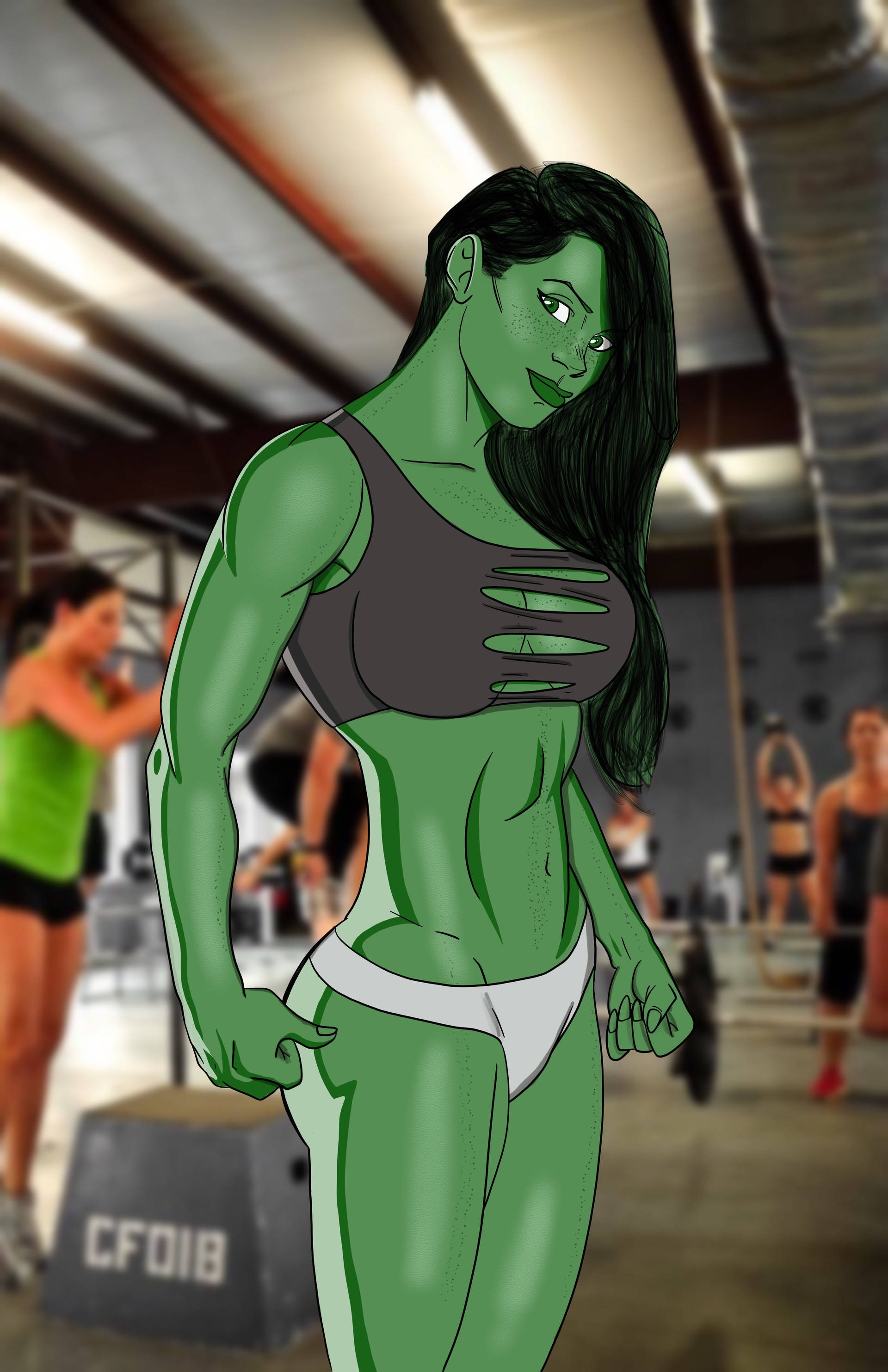 She Hulk på treningssenteret Bakgrunner