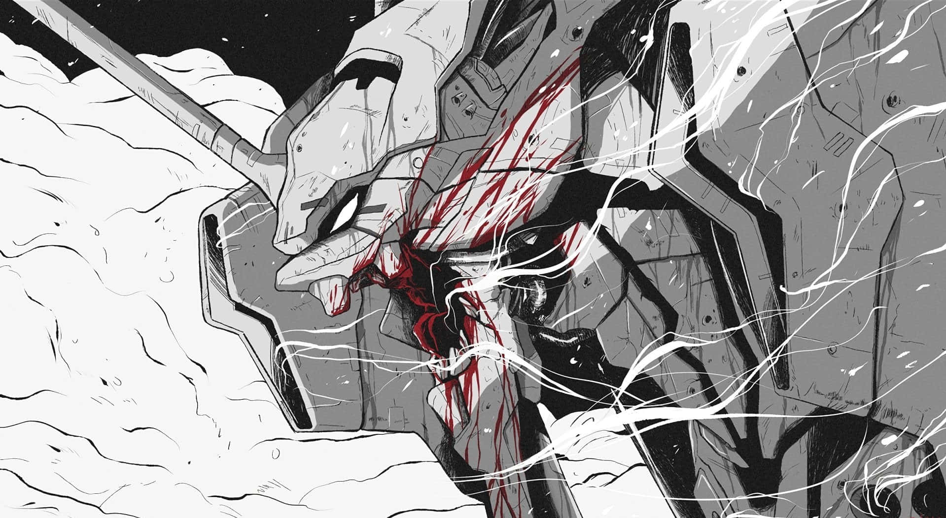 Shinji Ikari, hovedpersonen i Neon Genesis Evangelion, som holder Longinus' lanse Bakgrunner