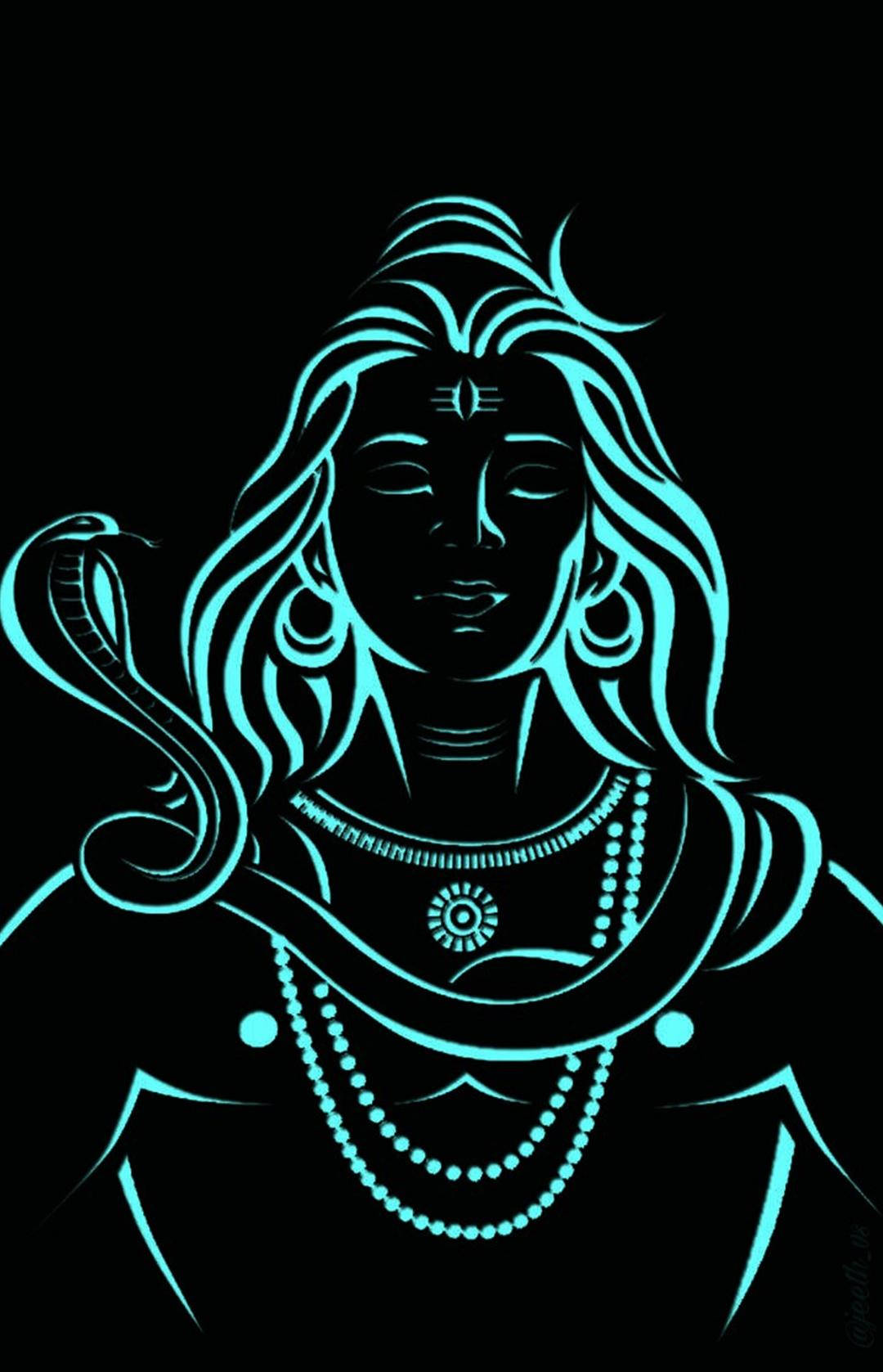 Shiva Gud Av Mahakal I Neon HD Bakgrunner