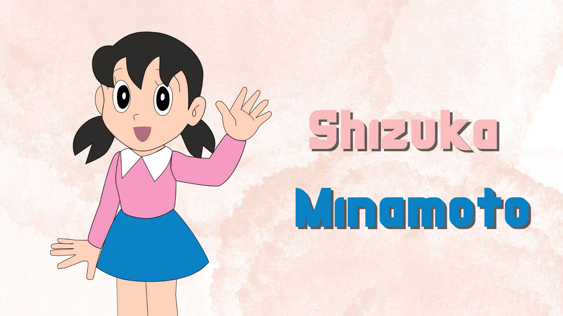 Shizuka Doraemon Pastel Rosa Bakgrunner