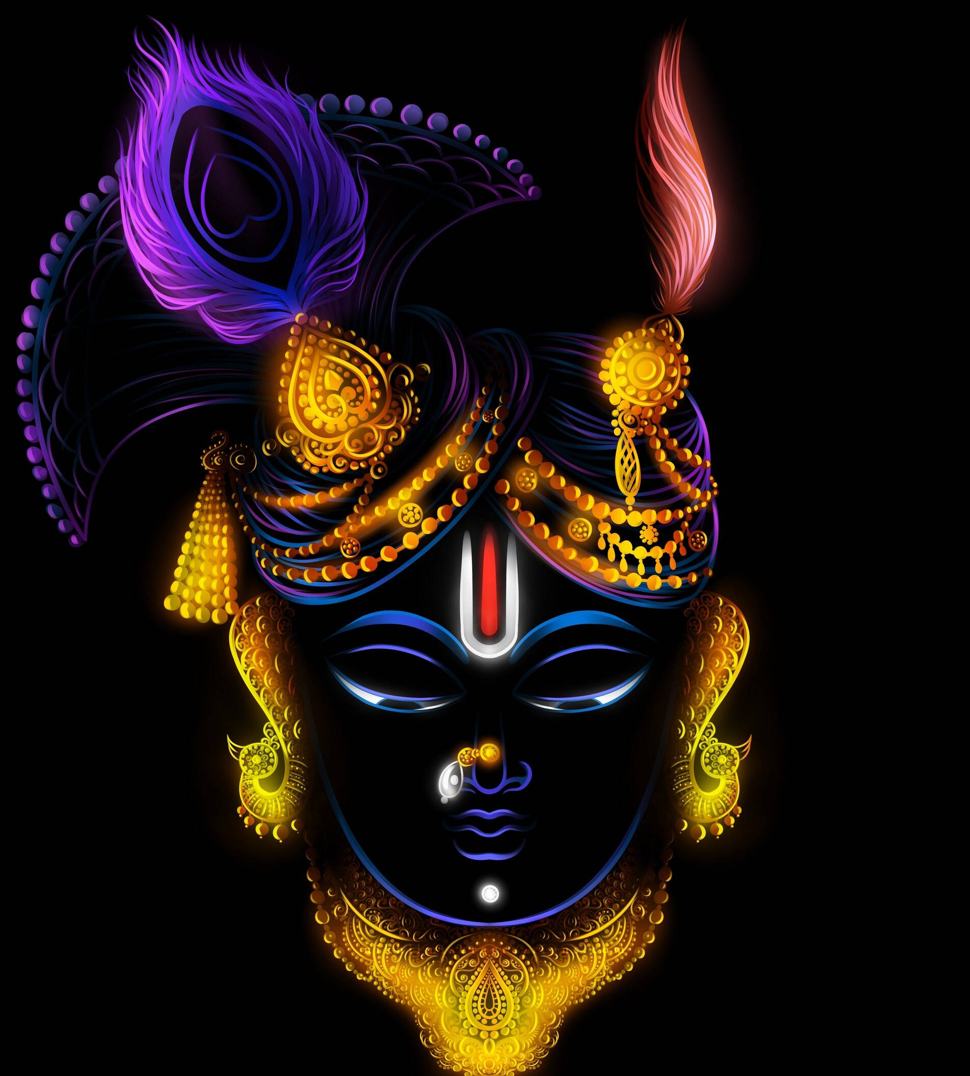 Shrinathji i neonkunst Bakgrunner