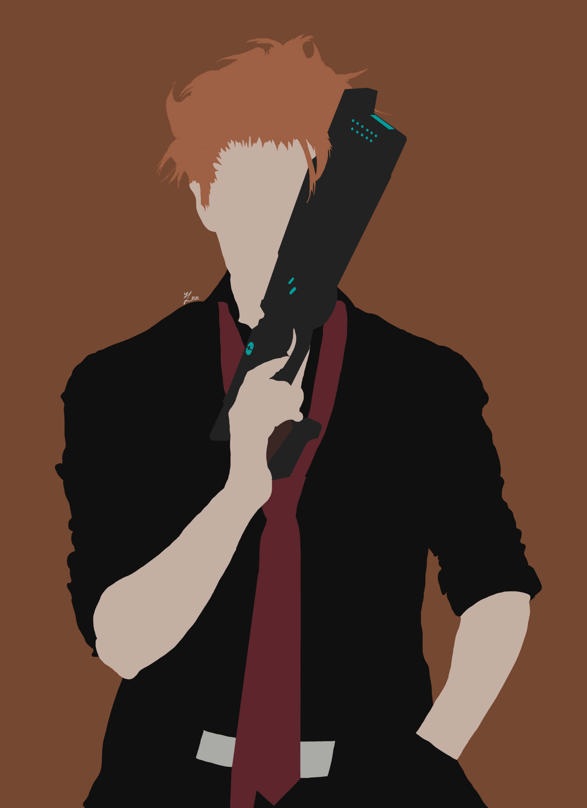 Shusei Kagari fra Psycho-Pass med intenst blikk Bakgrunner
