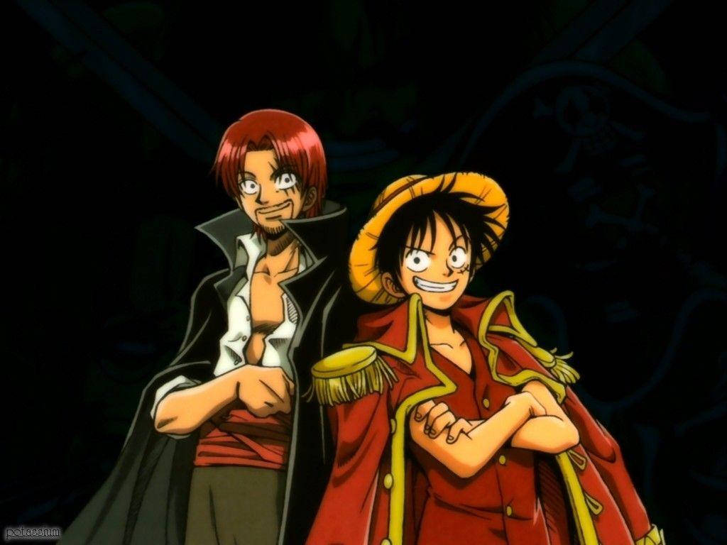Side By Side Luffy og Shanks One Piece Bakgrunner