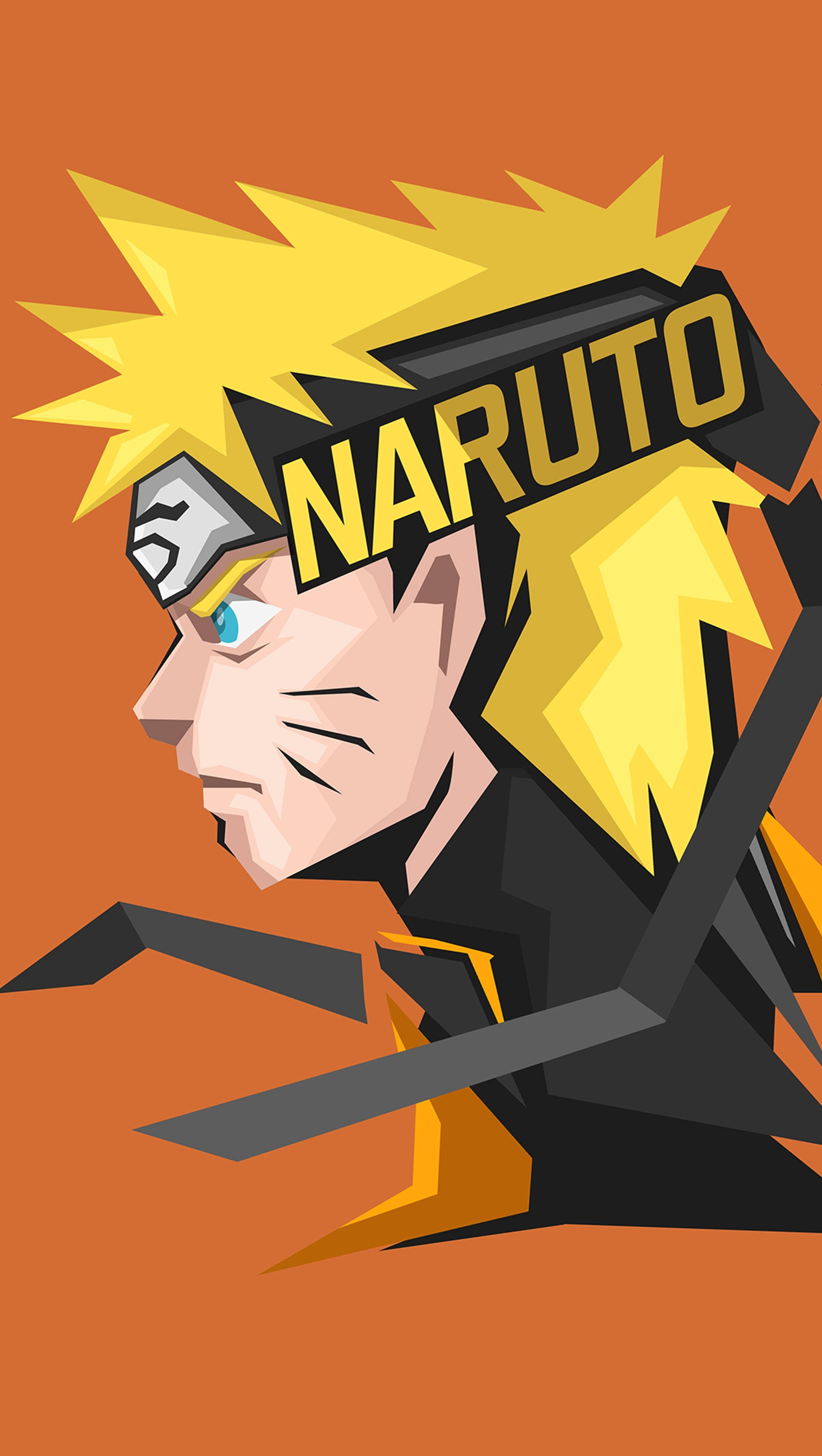 Sideprofil Uzumaki Naruto Mobil 4K Bakgrunner