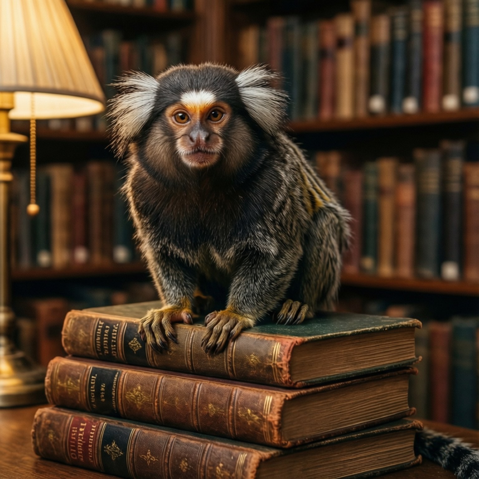 Silkeape på bibliotek Bakgrunner