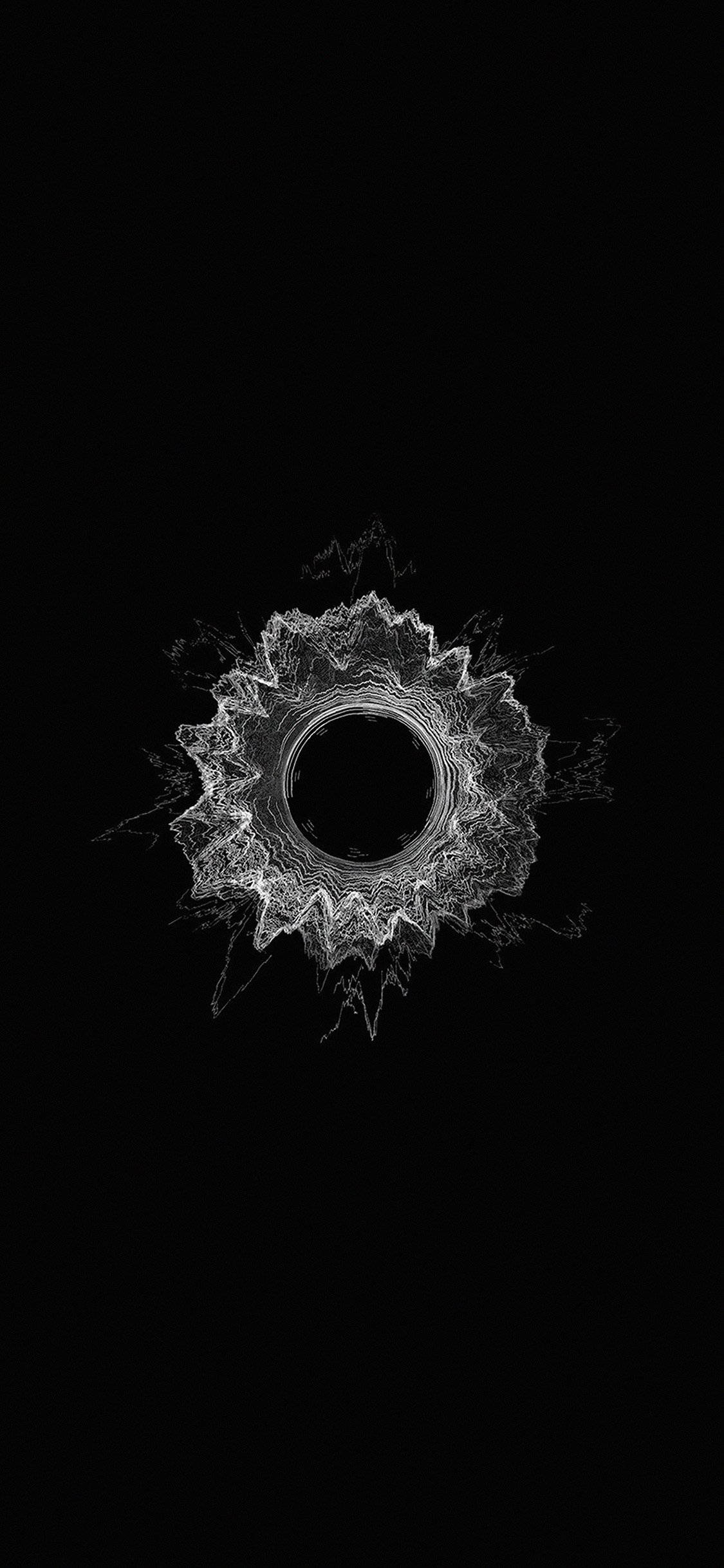 Sirkel lydbølger minimal mørk iPhone Bakgrunner