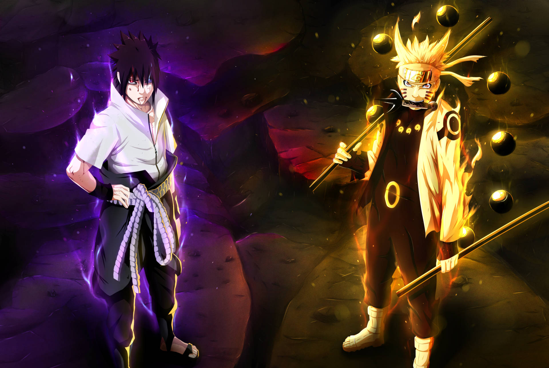 Six Path Of Sasuke Og Naruto Laptop Bakgrunner