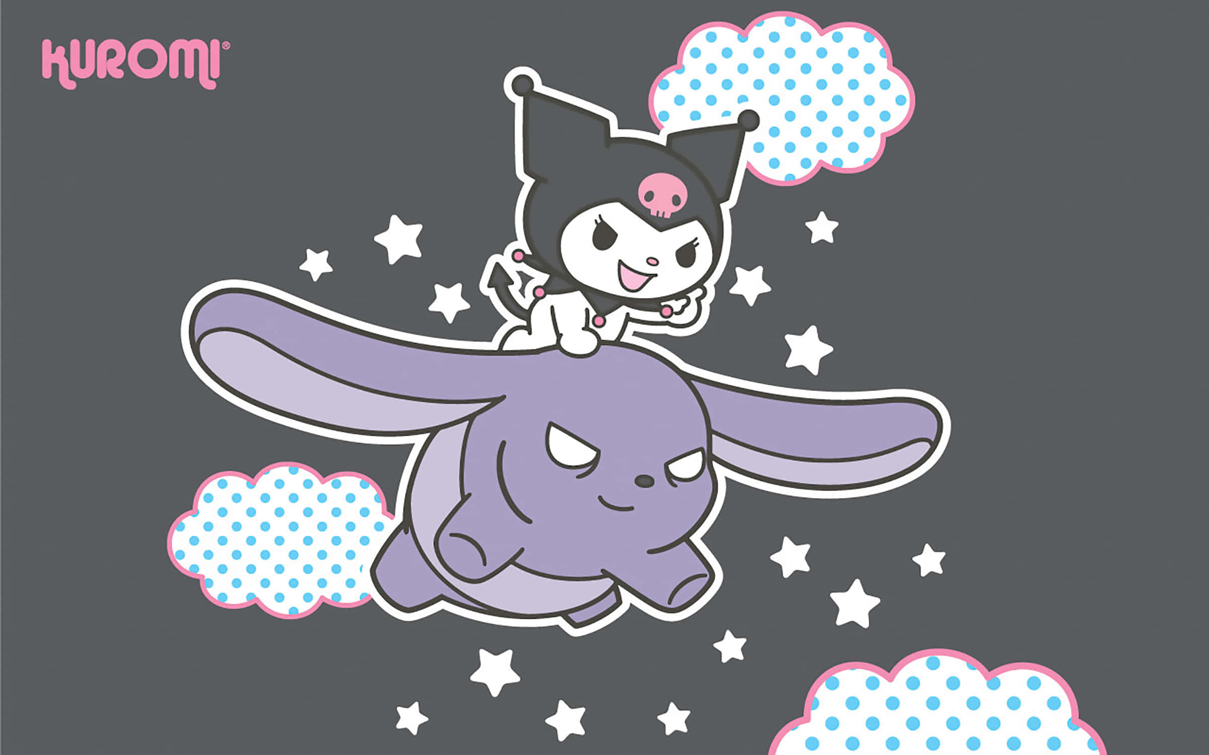Sjarmerende Kuromi Kawaii-bakgrunn for fans Bakgrunner
