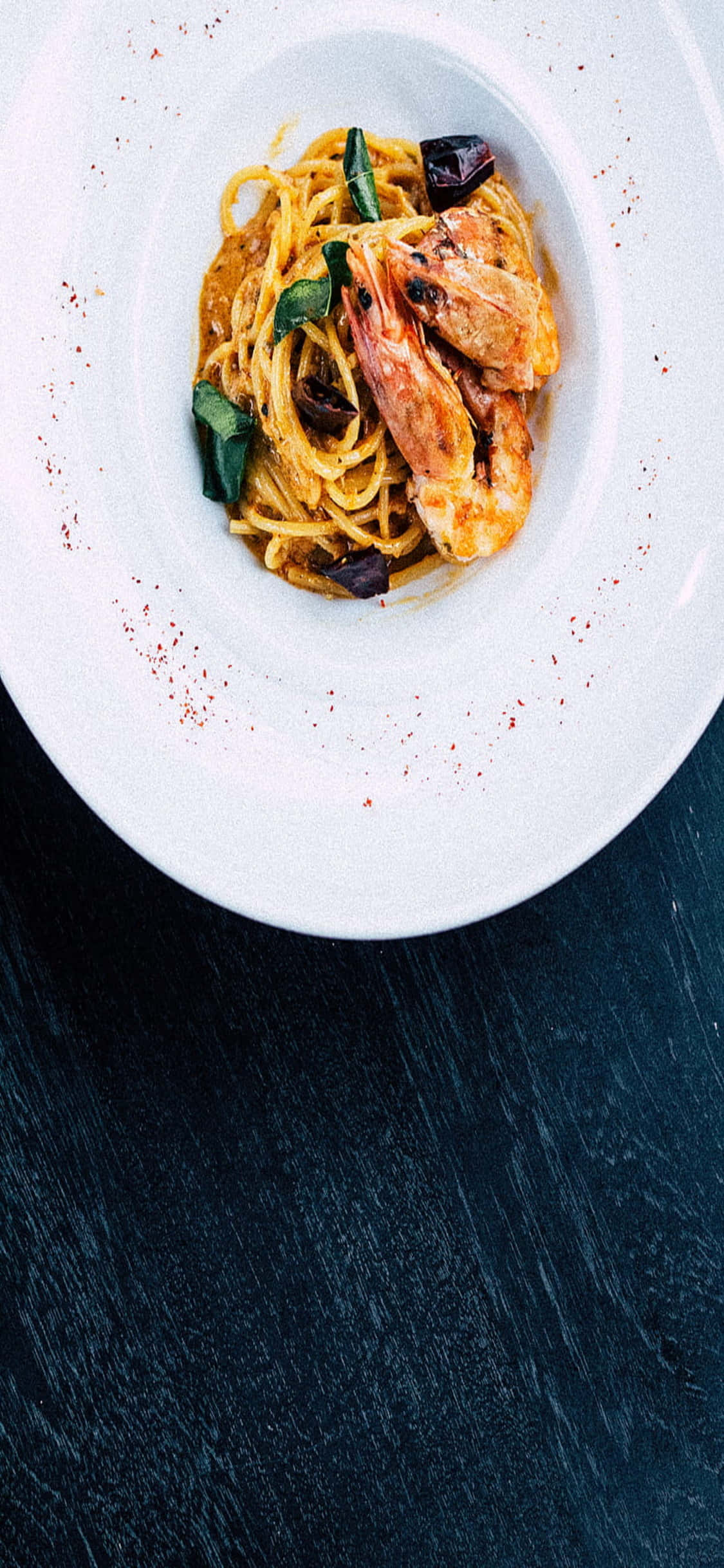 Sjømatpasta Med Reker iPhone X Pasta Bakgrunn Bakgrunner