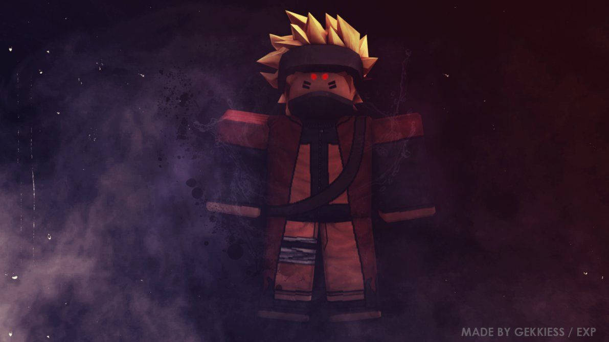 Fantastisk bakgrunn av avatar Naruto i Roblox-spillet.
