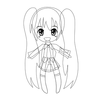 Skisse av chibi-animejente Bakgrunner