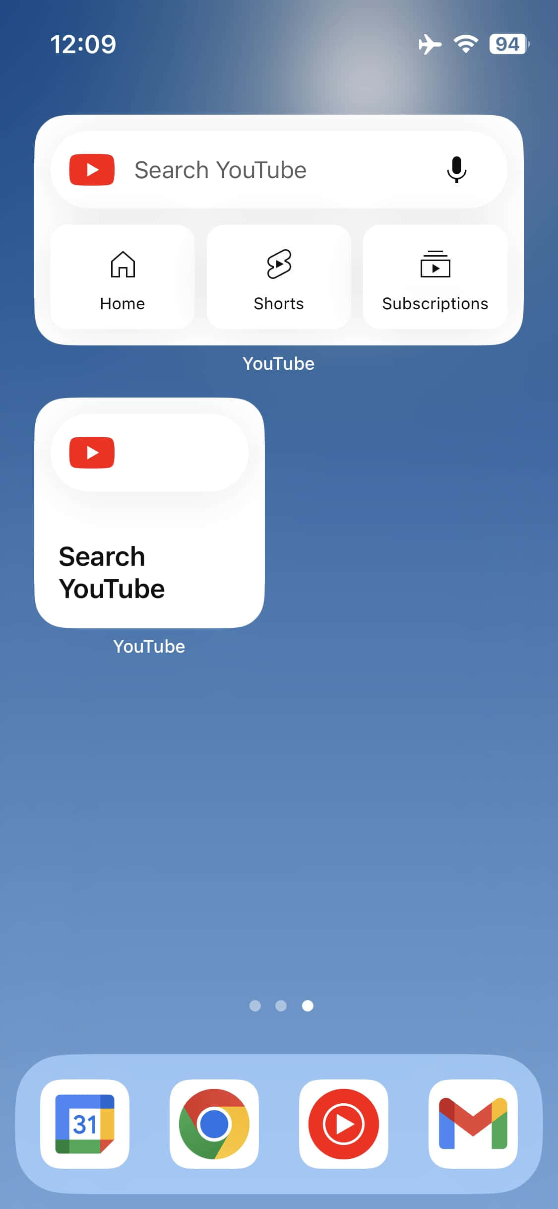 Skjermbilde av YouTube-søkefelt Bakgrunner