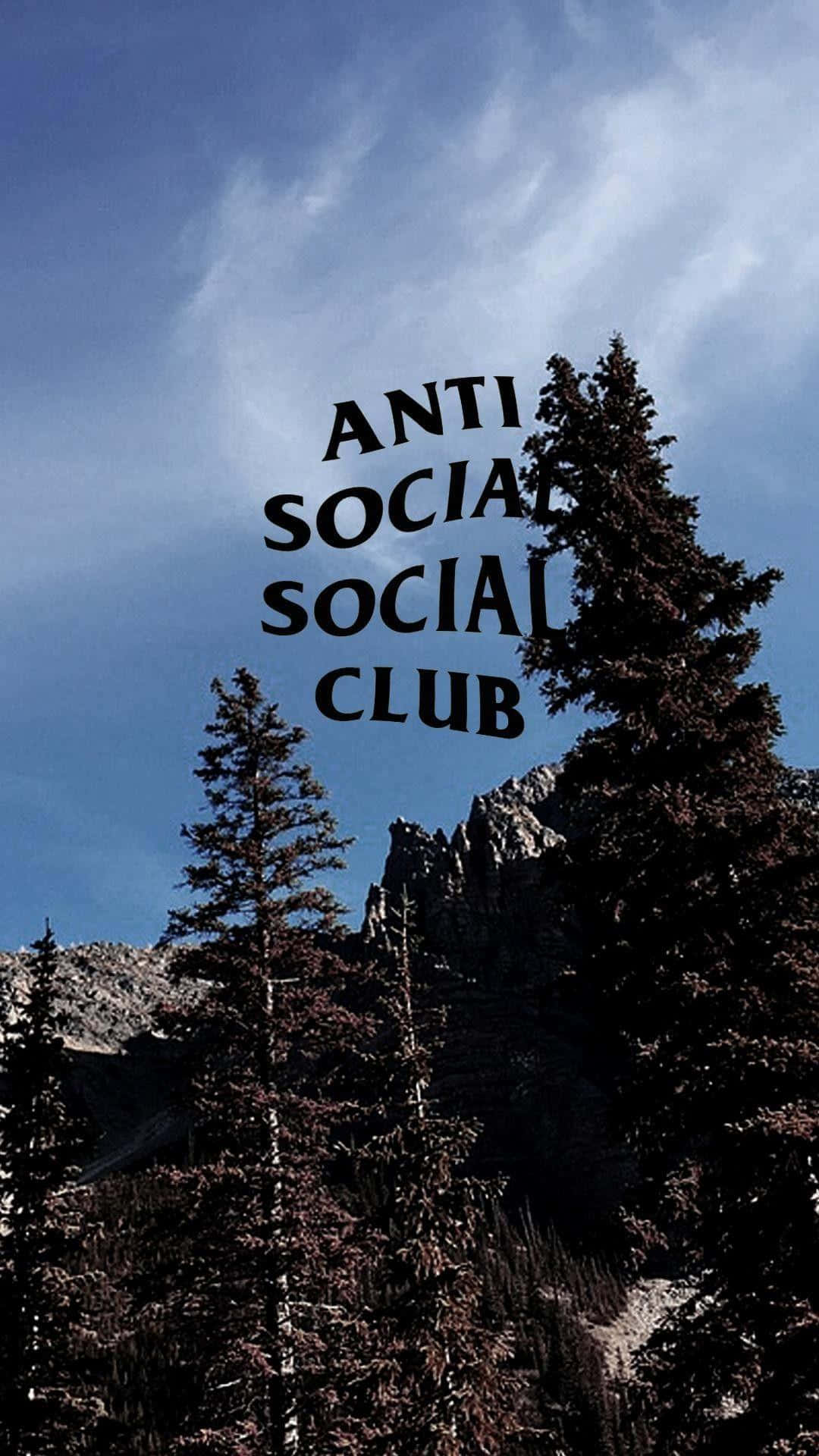 Skog og logo til Anti Social Club iPhone Bakgrunner