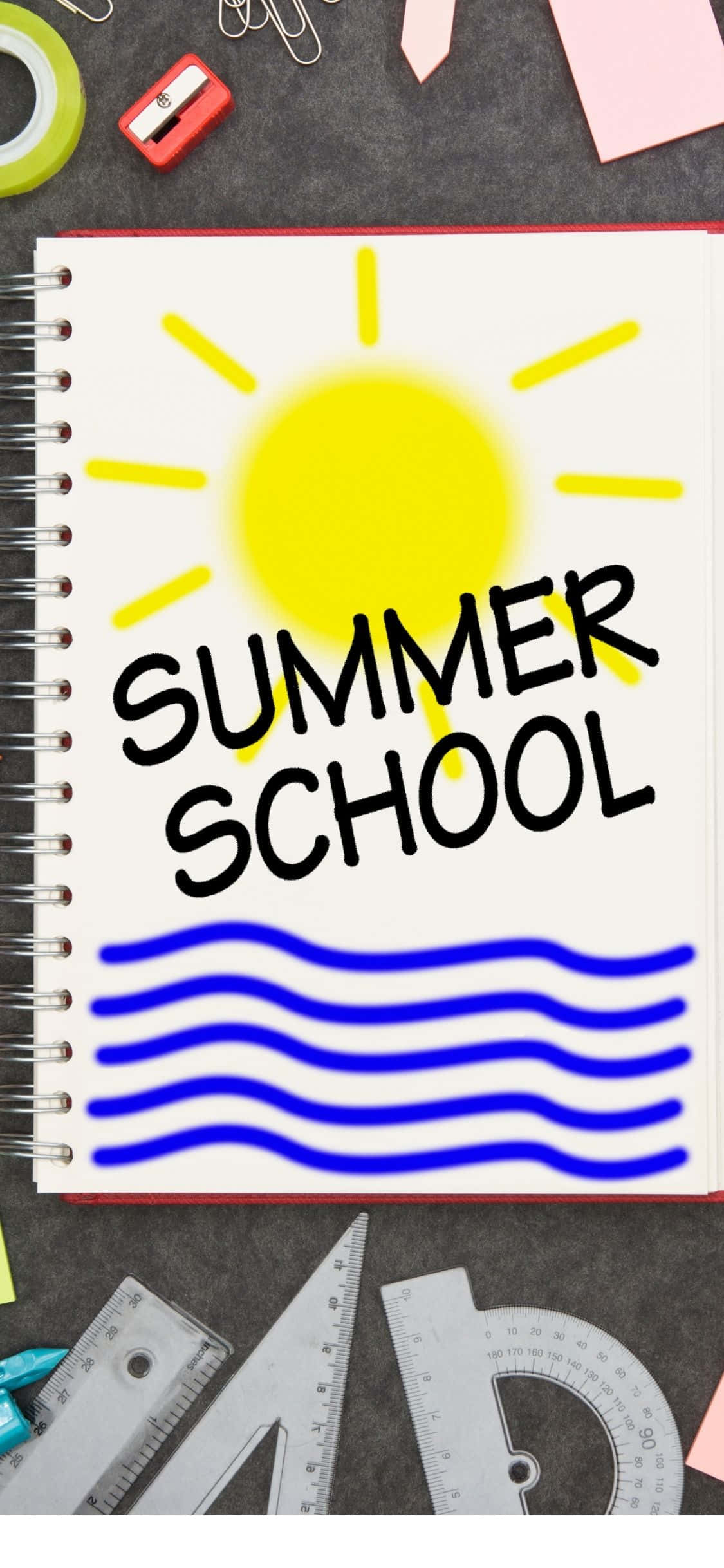 Skolenotatbok iPhone X sommerbakgrunn Bakgrunner