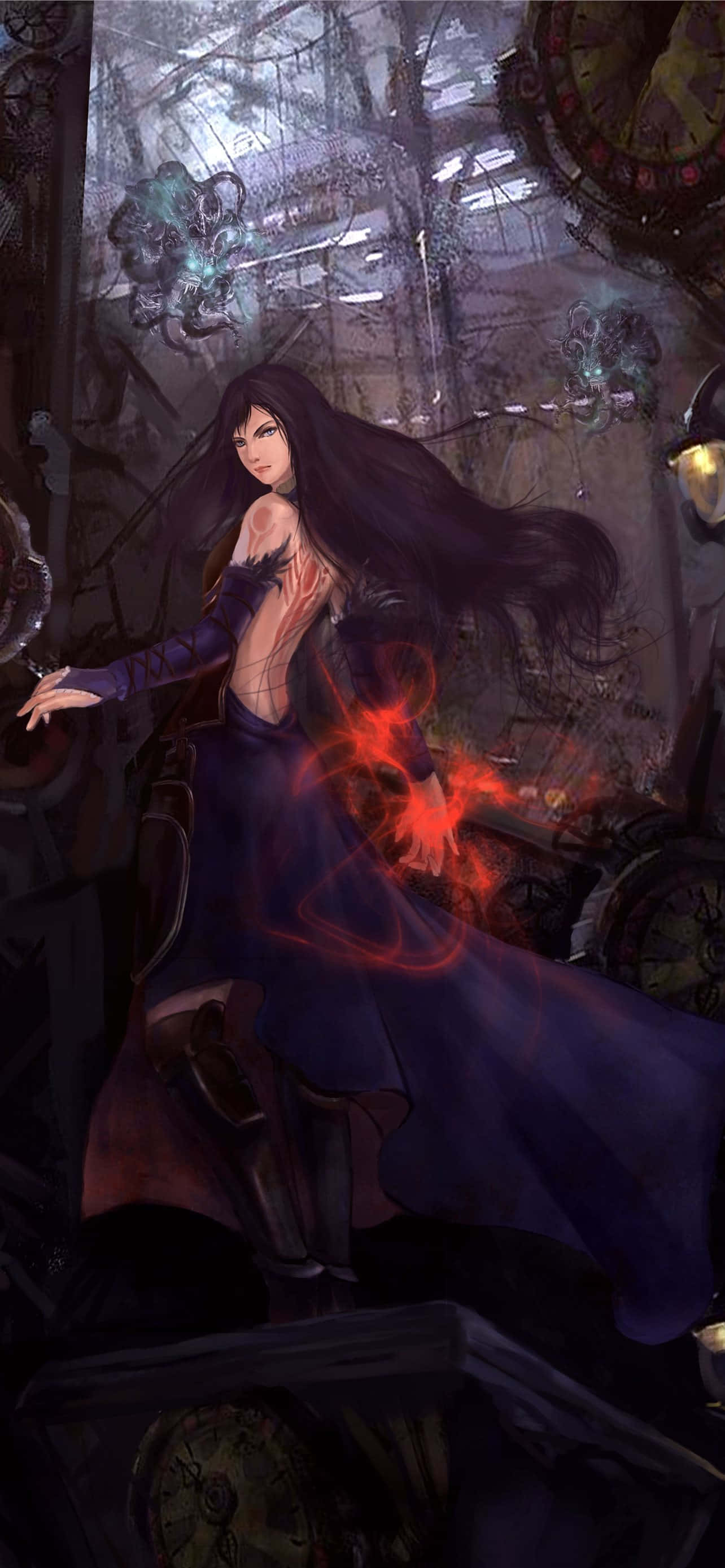 Skumle gotiske slottet i Castlevania Bakgrunner