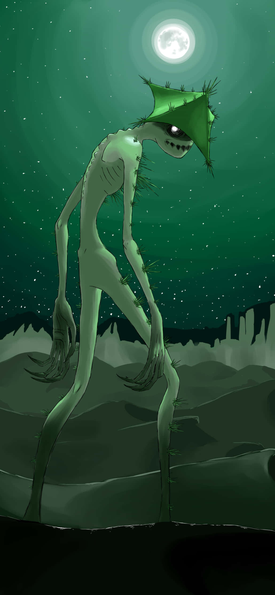 Skummelt Cacturne-monster Bakgrunner