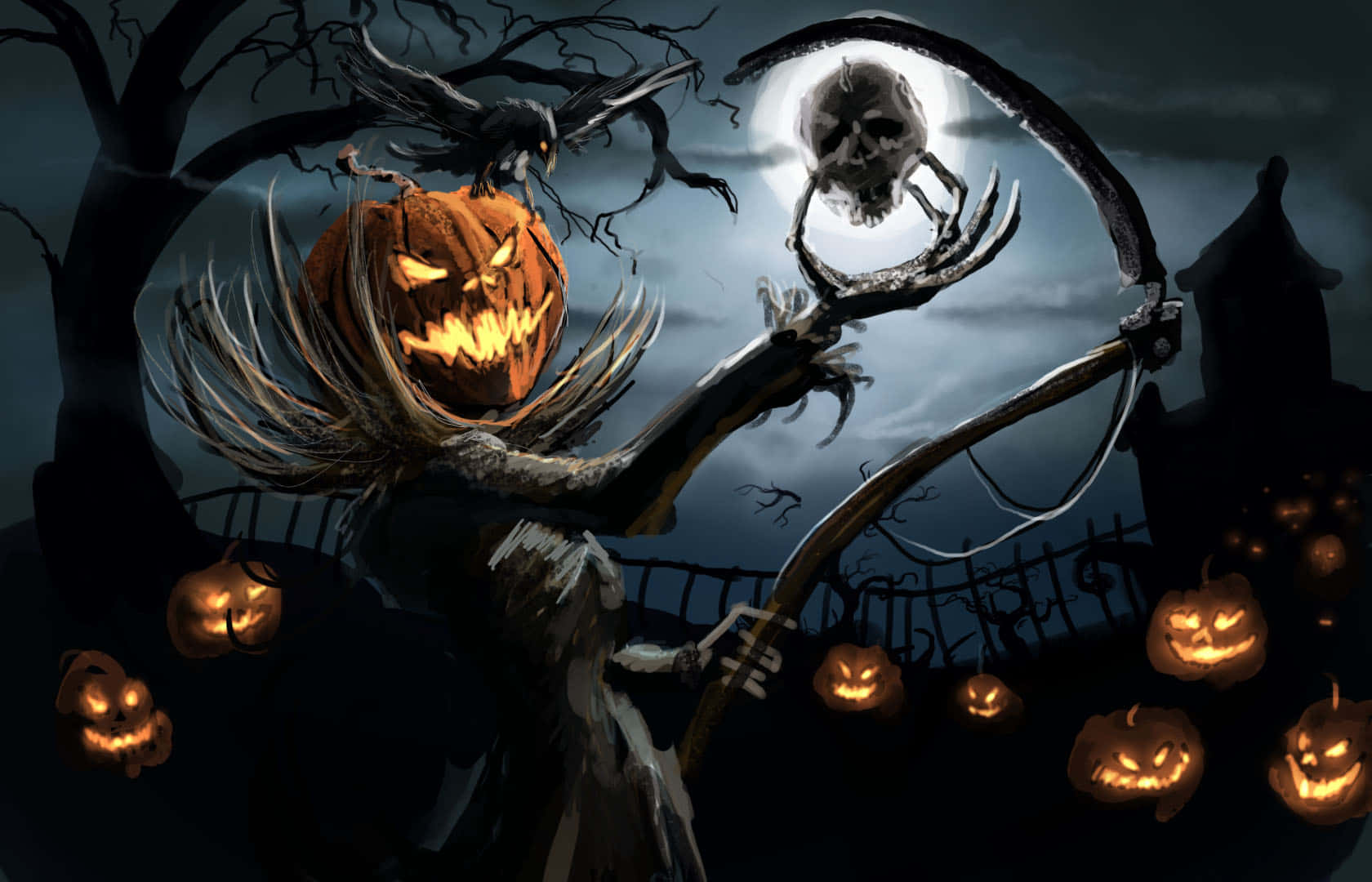 Skummel Halloween-bakgrunn Bakgrunner