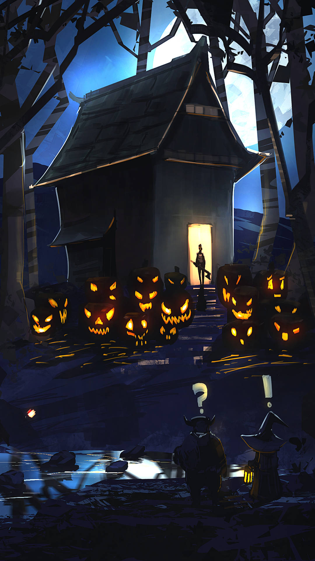 Skummel skoghalloween iPhone-bakgrunn Bakgrunner